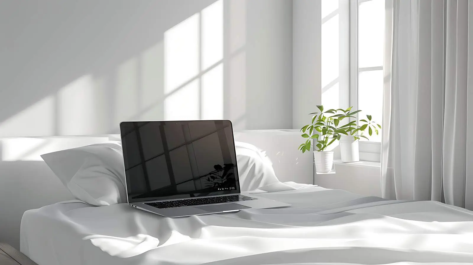 Bright Home Office Workspace with Mockup Screen – free motivation image from Dotvec