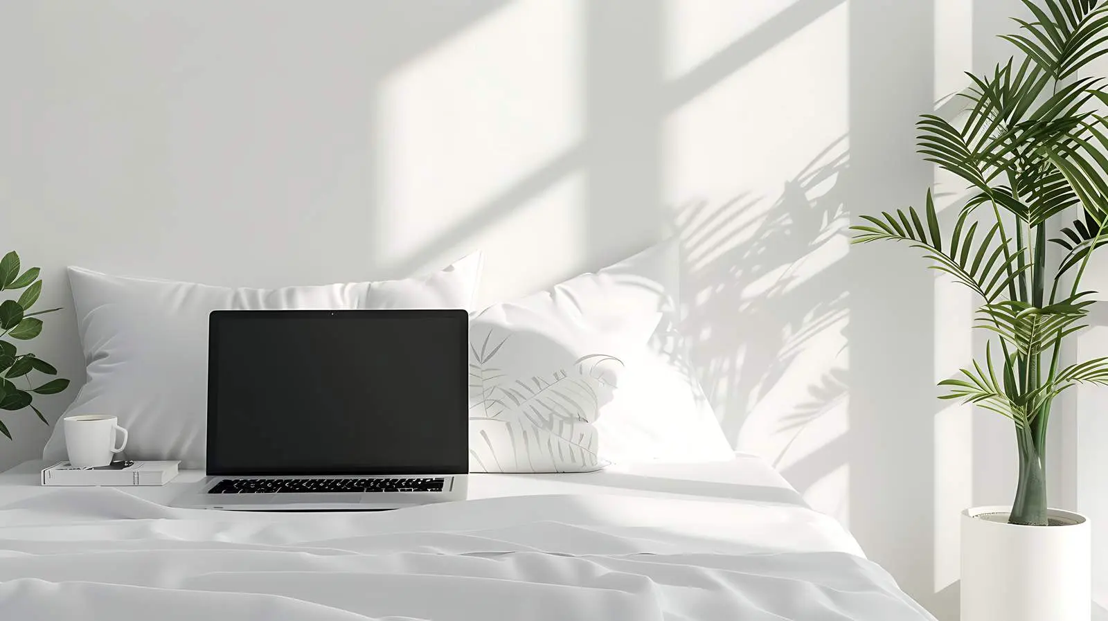 Bright Home Office Desk with Mockup Screen – free stylish office image from Dotvec