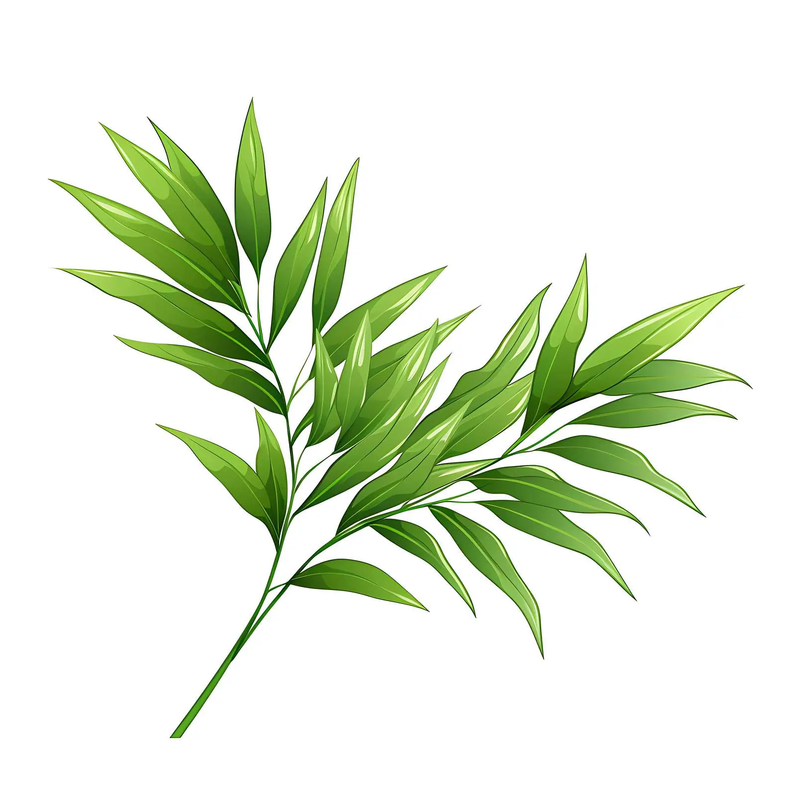 Bright Jungle Green Bamboo Leaves Isolated — free download from Dotvec