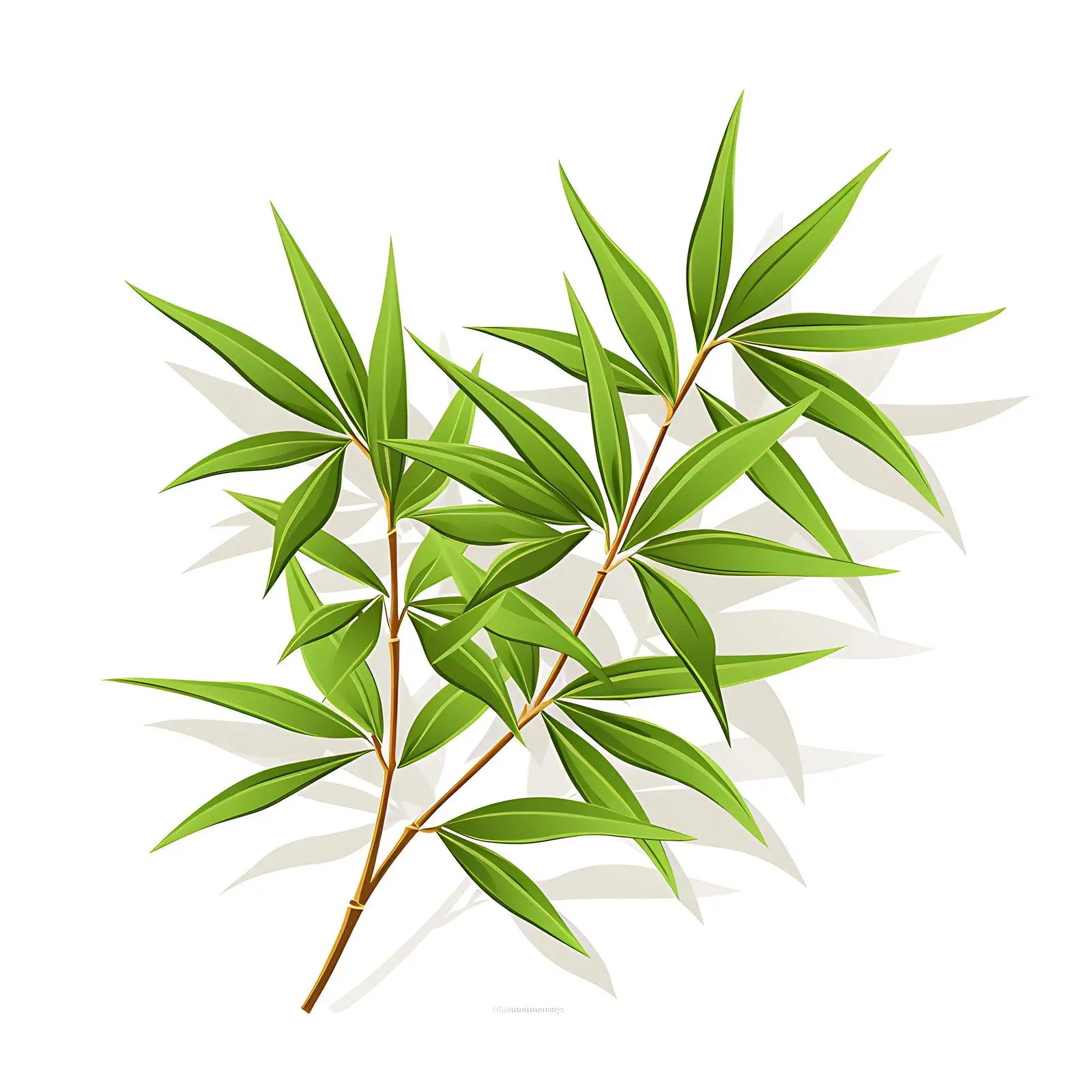 Bright Jungle Green Bamboo Leaves Isolated — free download from Dotvec