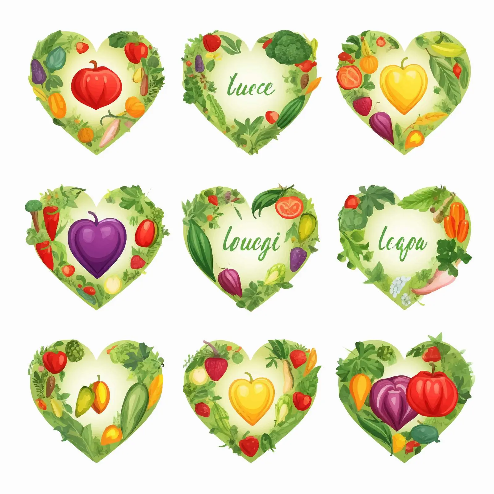 Bright Love Vegan Card Templates Set – free creative designs image from Dotvec