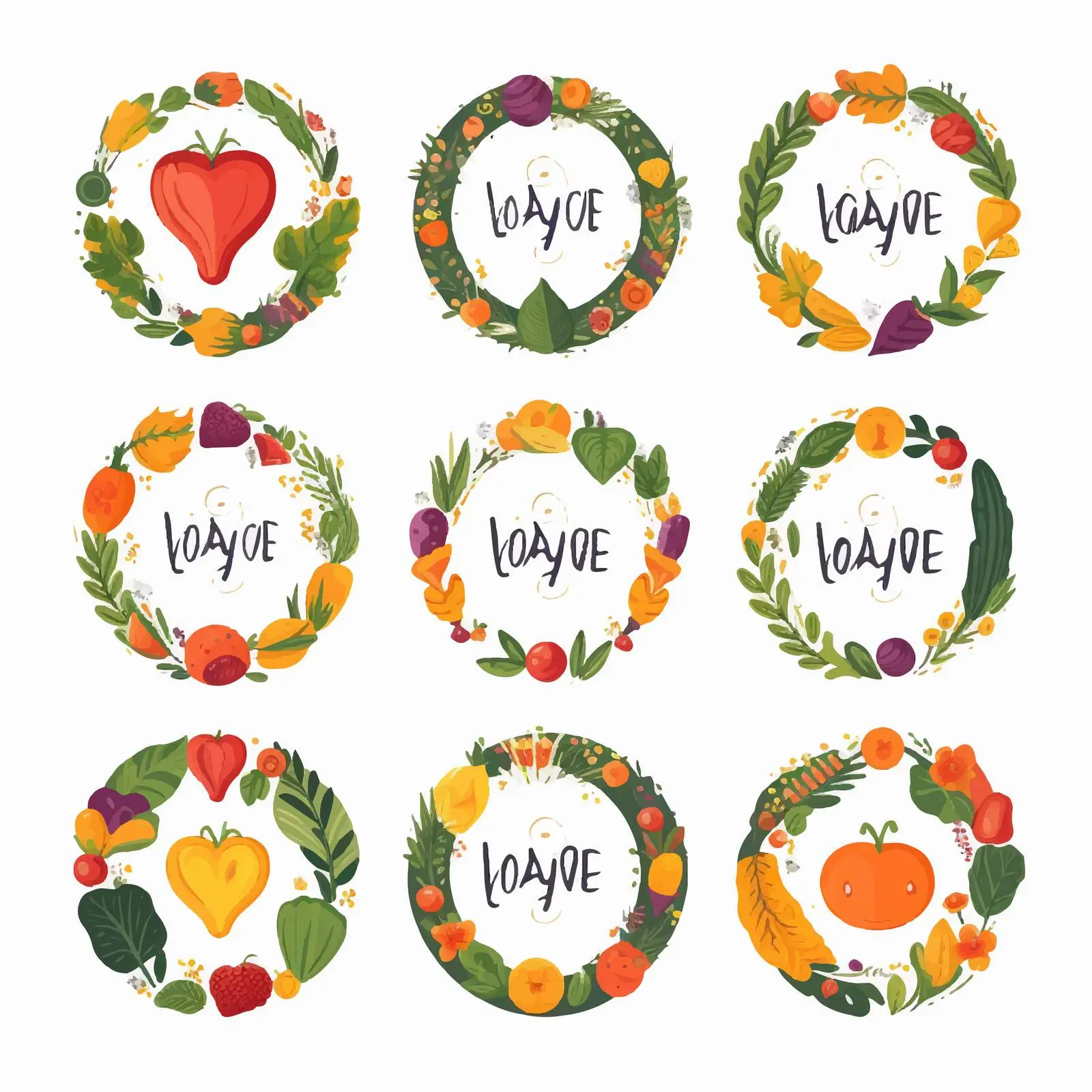 Bright Love Vegan Card Templates Set — free download from Dotvec