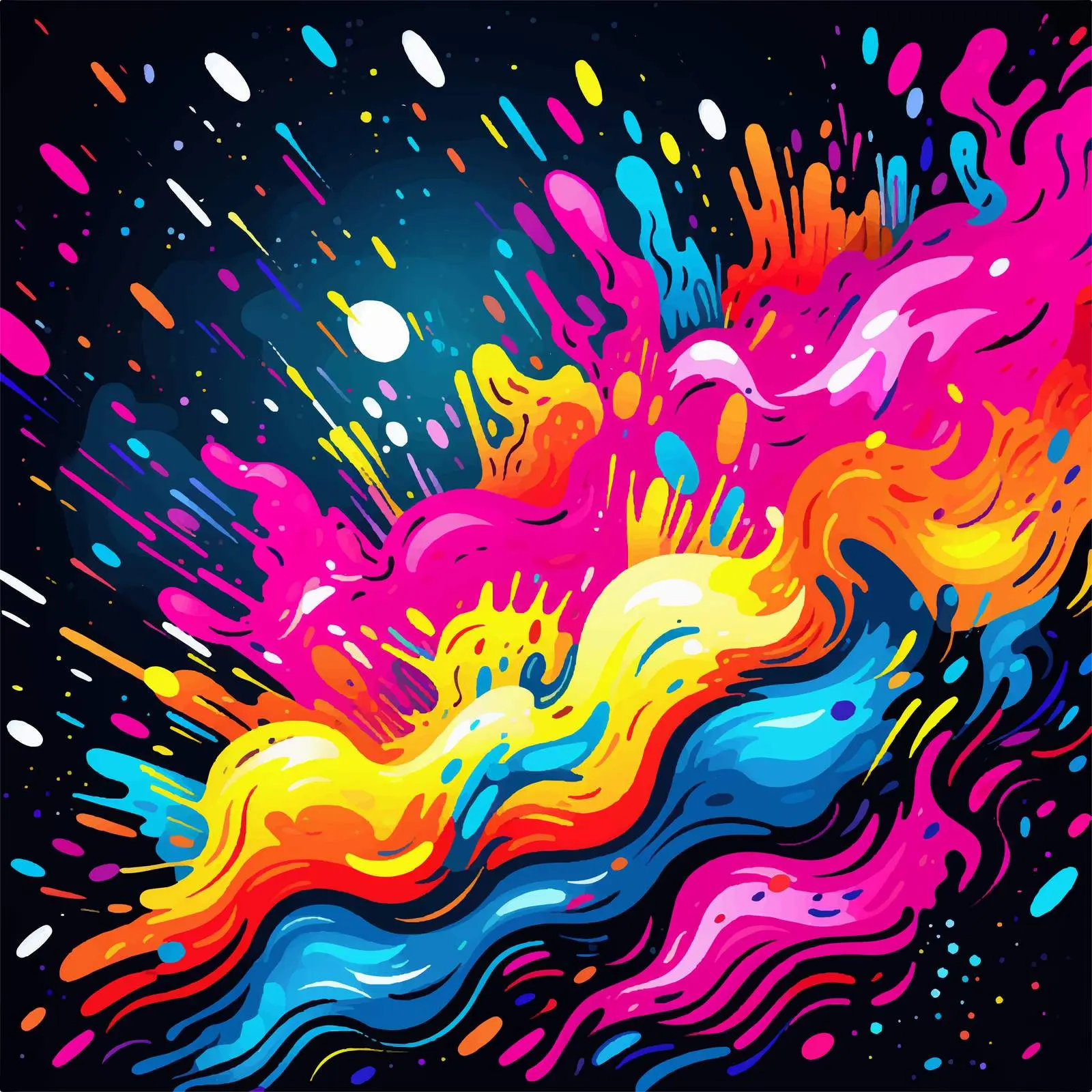 Dynamic Neon Brush Cartoon Backdrop Vector Art — free download from Dotvec