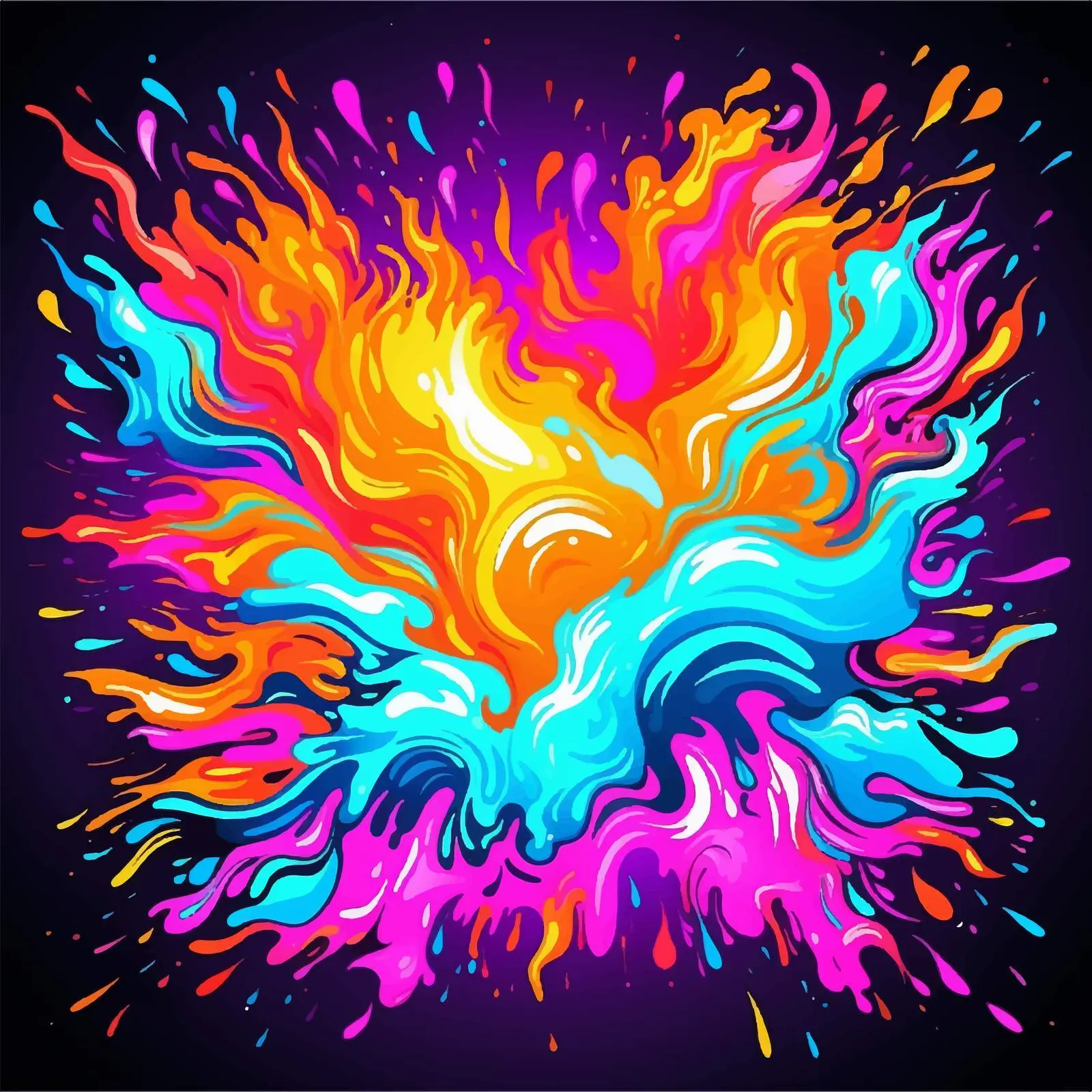 Bright Neon Cartoon Vector Backdrop Design — free download from Dotvec