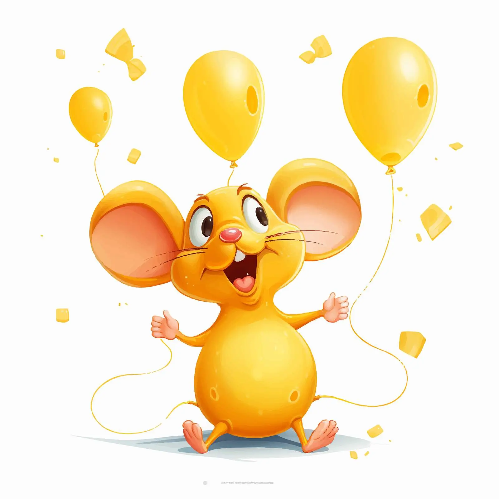 Cheese Balloon and Mouse Vector Clip Art – free cheese image from Dotvec