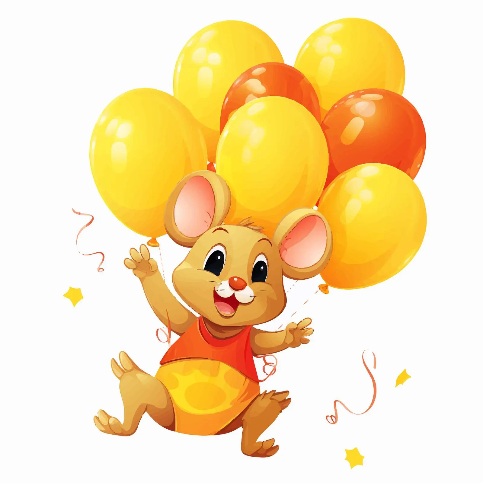 Colorful Cheese Balloons and Mouse Clip Art – free cheese image from Dotvec