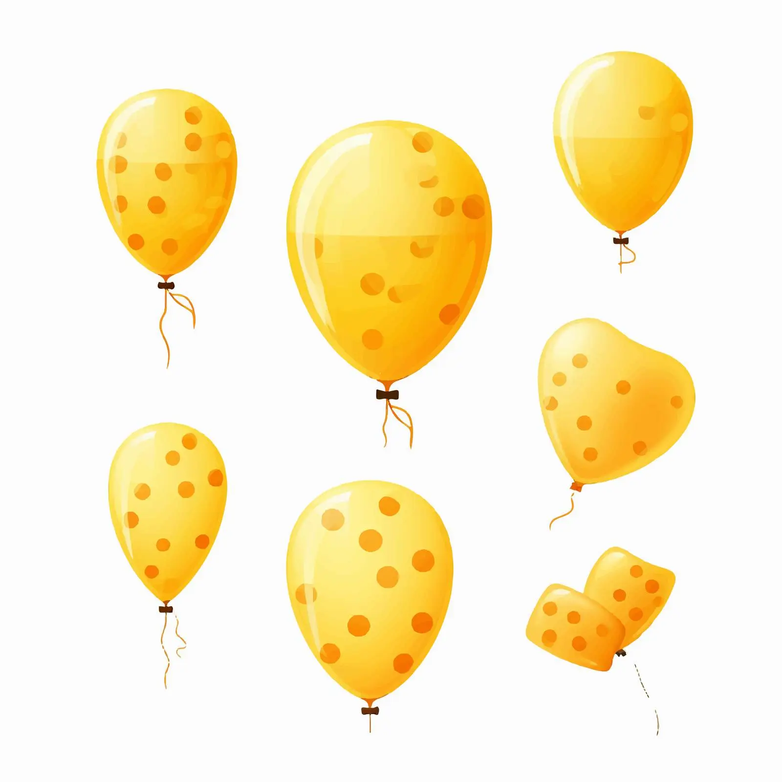 Colorful Cheese Balloons Clip Art on White Background – free cheese image from Dotvec