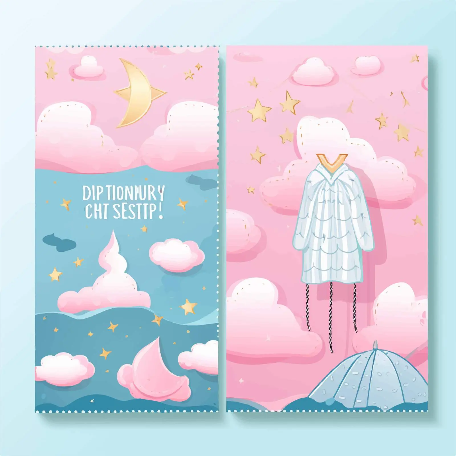 Bright Pink and Light Blue Pajama Party Invitation – free celebration invitation image from Dotvec