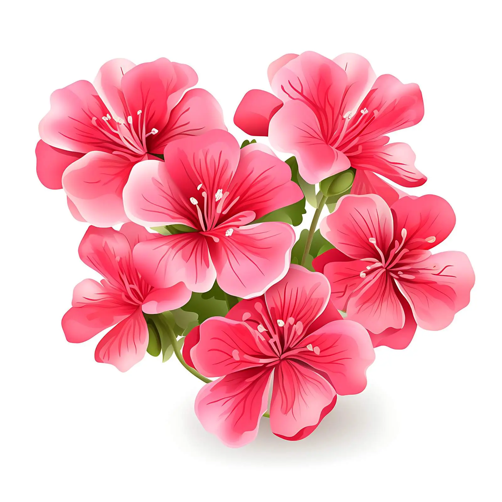 Bright Pink Geranium Flowers on White Background — free download from Dotvec