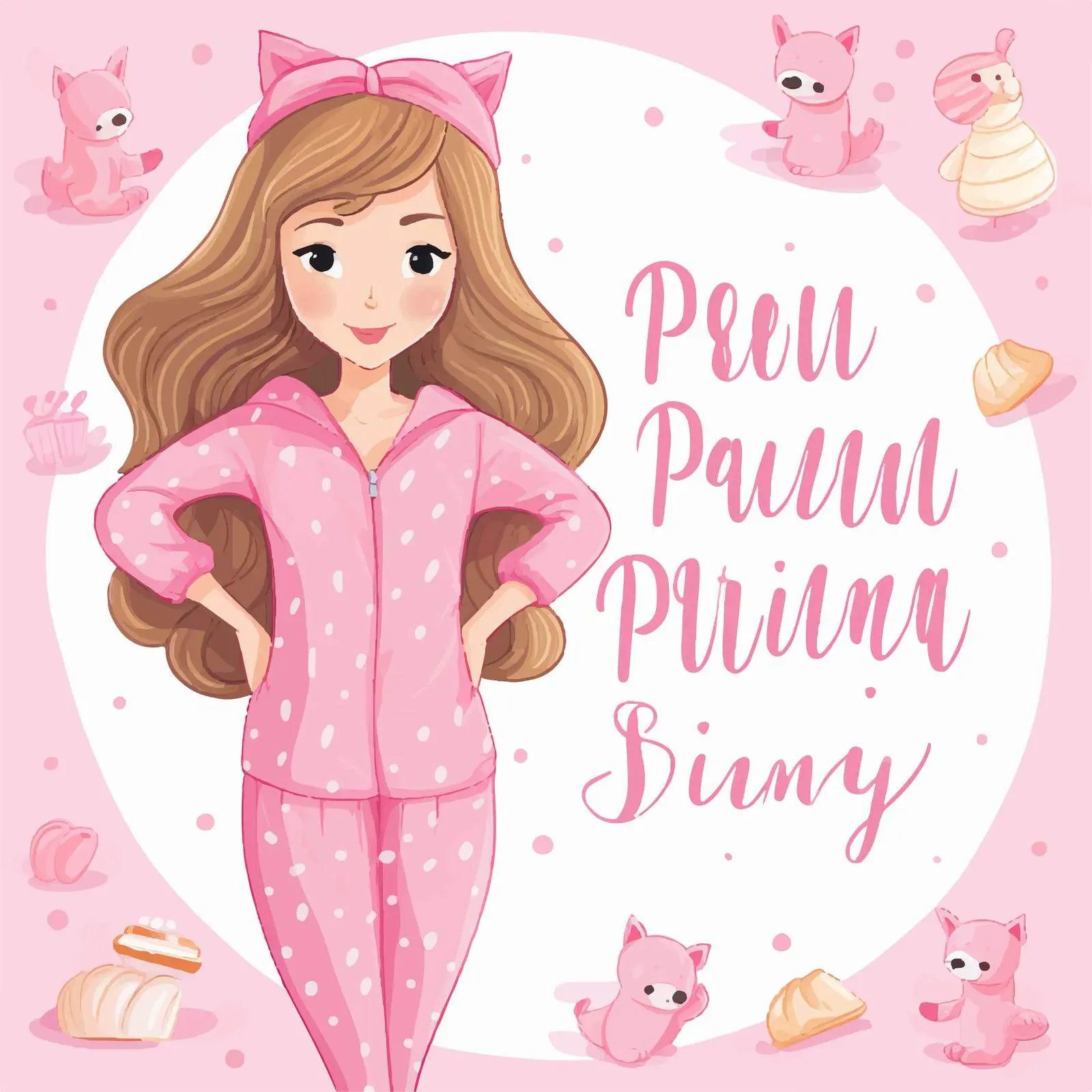 Bright Pink Pajama Sleepover Party Invitation Card — free download from Dotvec