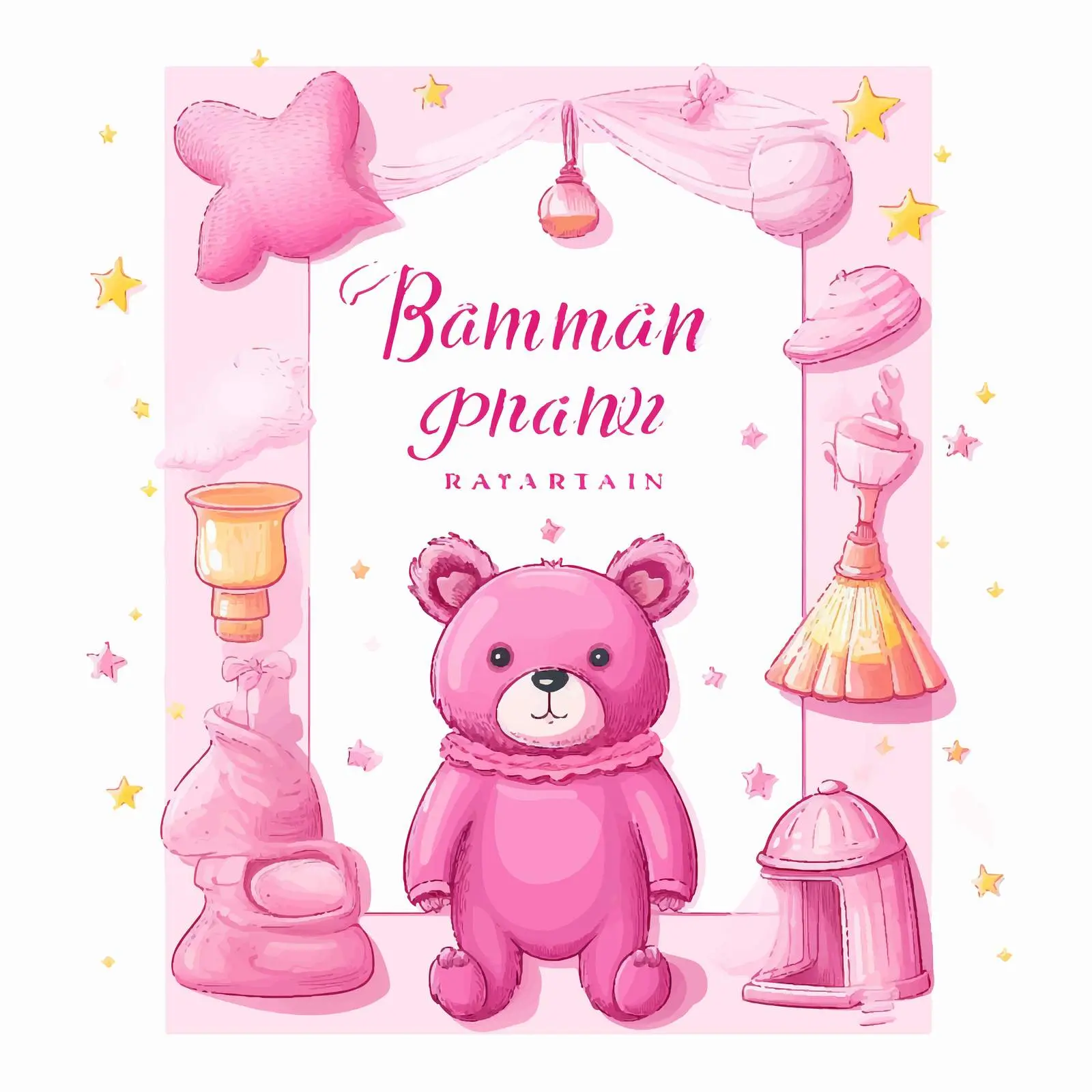 Bright Pink Pajama Sleepover Party Invitation Card — free download from Dotvec