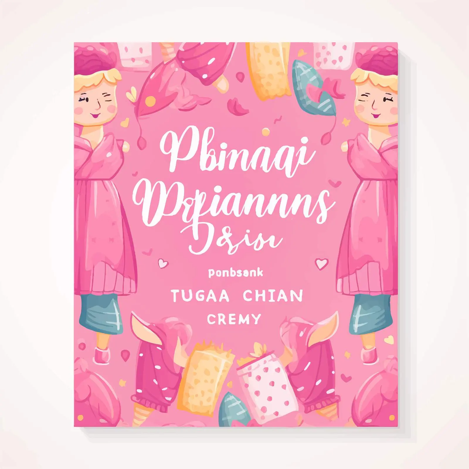 Bright Pink Pajama Sleepover Party Invitation Card – free colorful poster image from Dotvec