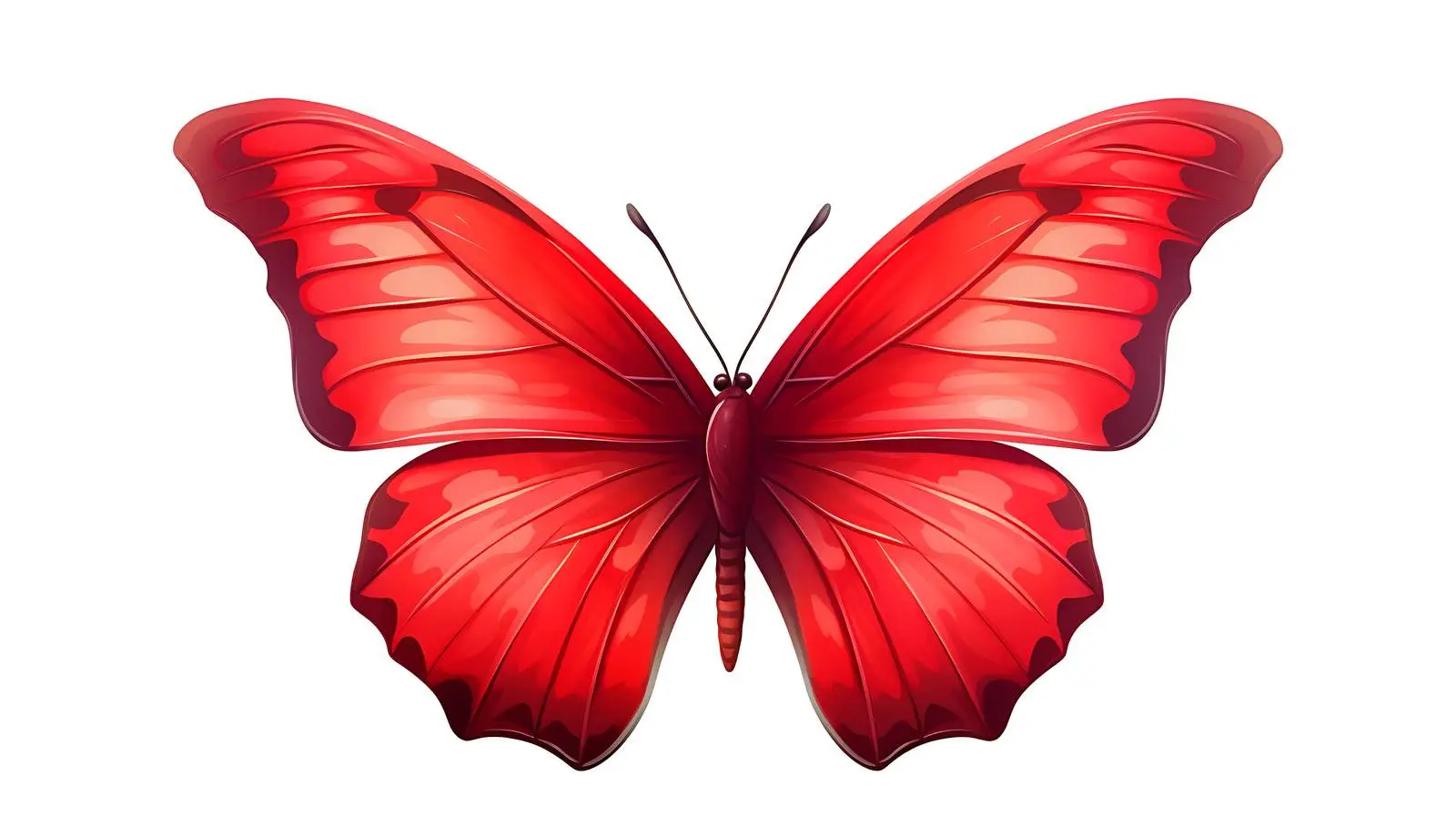 Vibrant Red Butterfly Illustration — free download from Dotvec