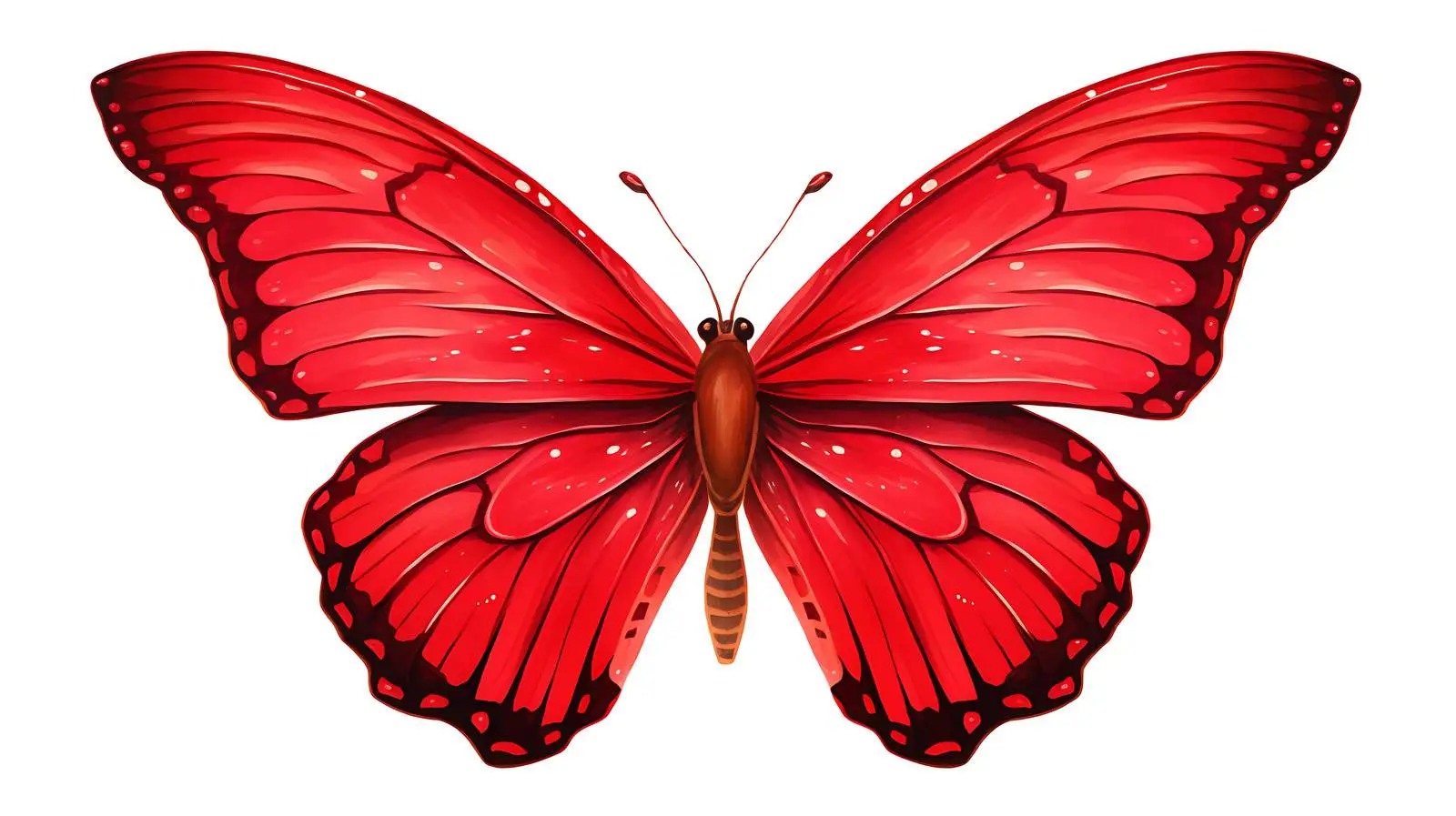 Vibrant Red Butterfly Illustration — free download from Dotvec