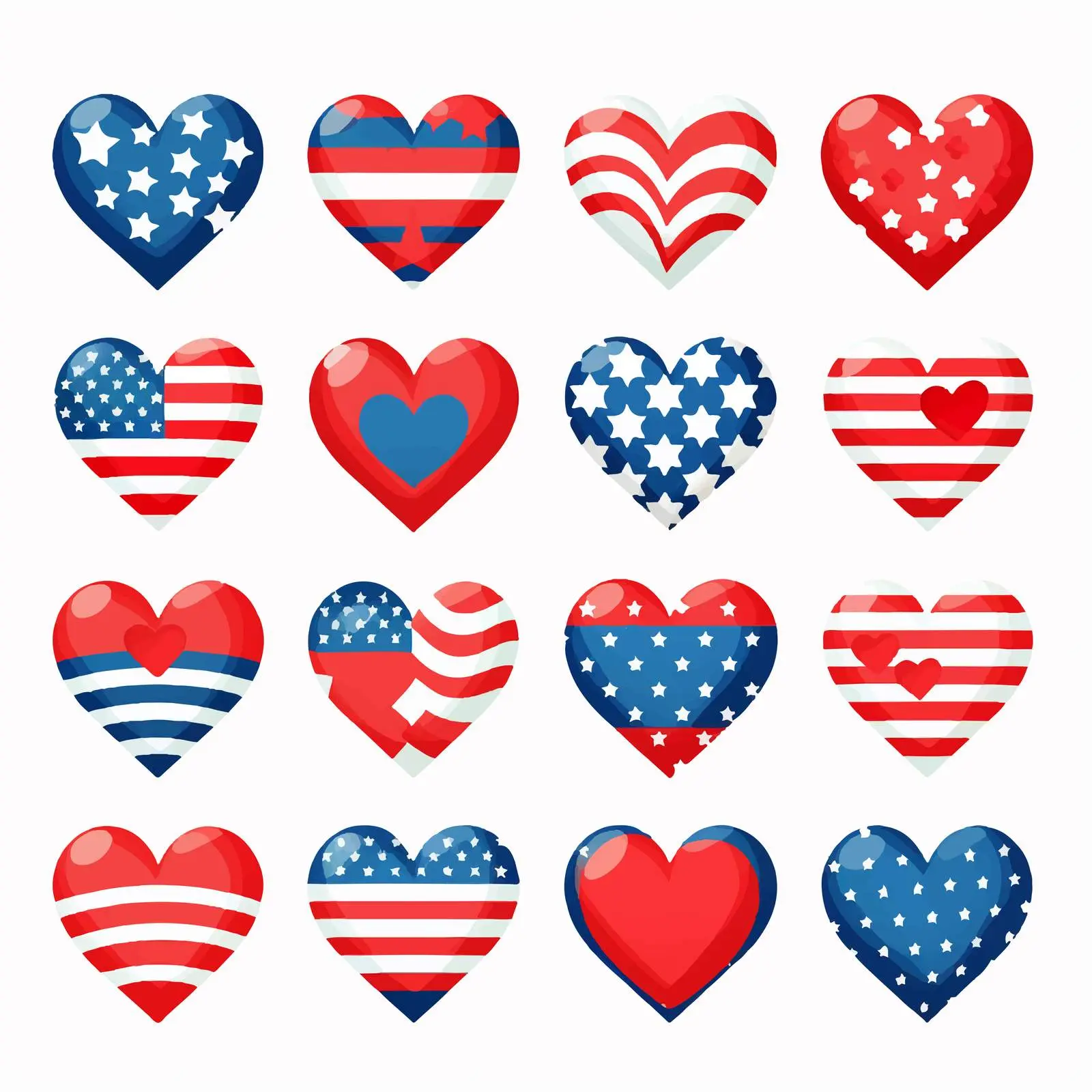 USA Patriotic Heart Clip Art Vectors — free download from Dotvec