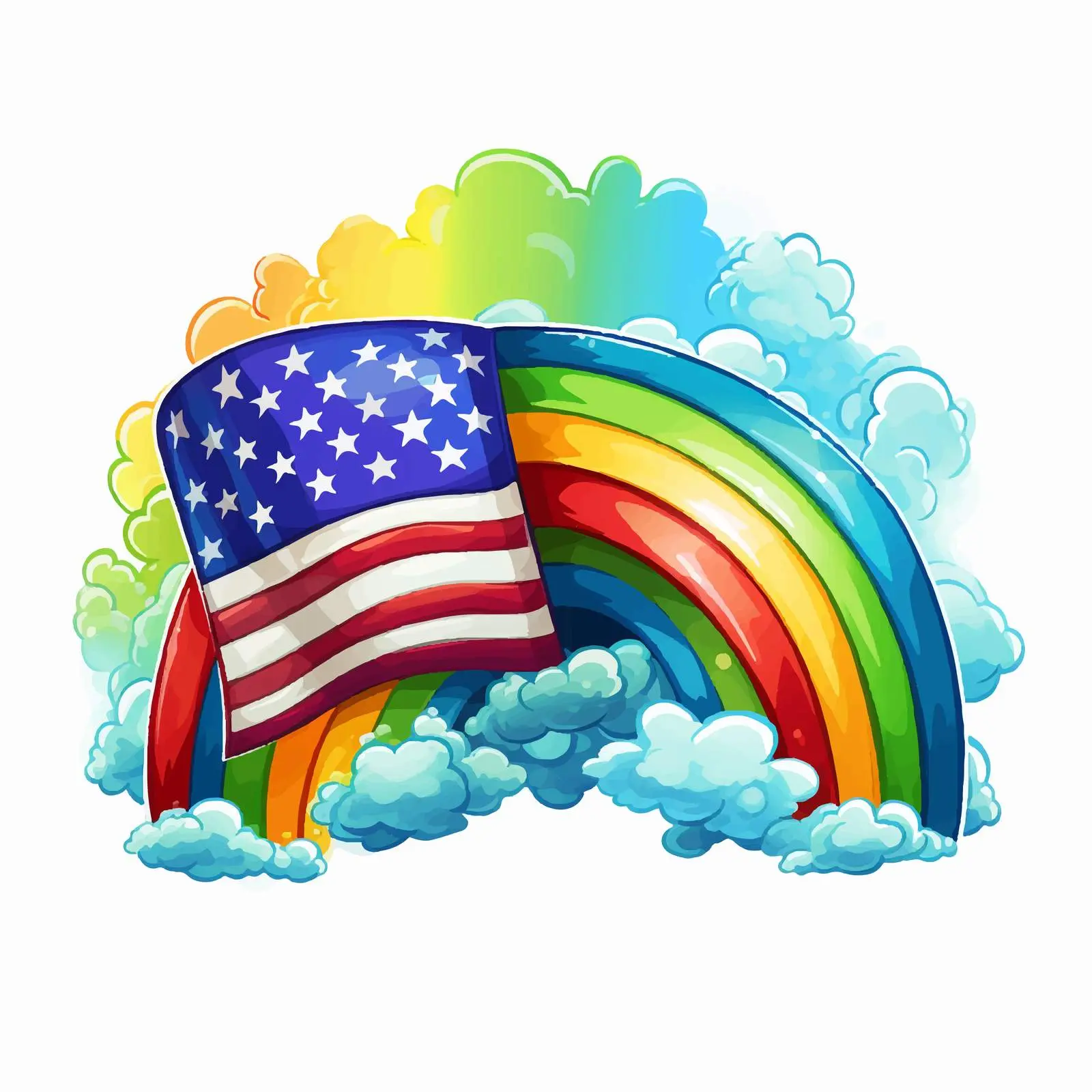 USA Patriotic Rainbow Clip Art Design — free download from Dotvec