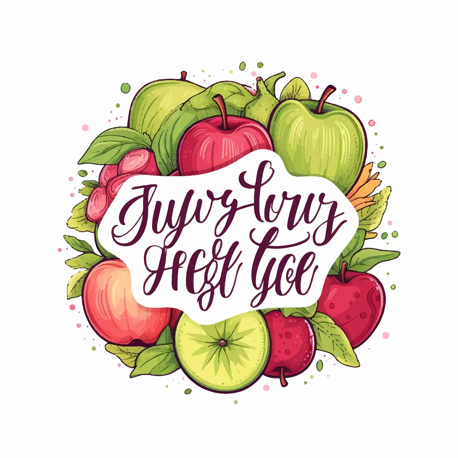 Bright Vegan Apple Card Template Design — free download from Dotvec