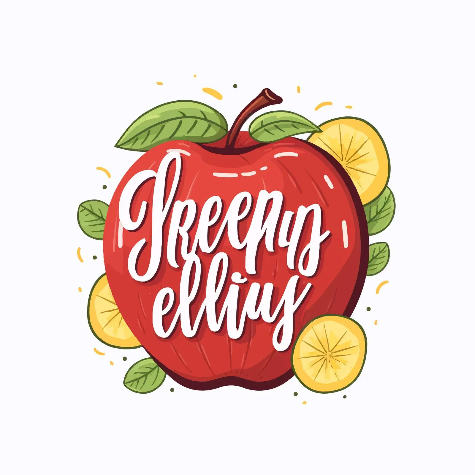 Bright Vegan Apple Card Design Template — free download from Dotvec