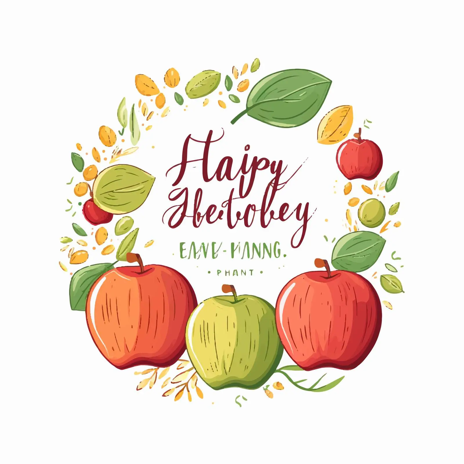 Vegan Apple Card Template with Lettering Design — free download from Dotvec