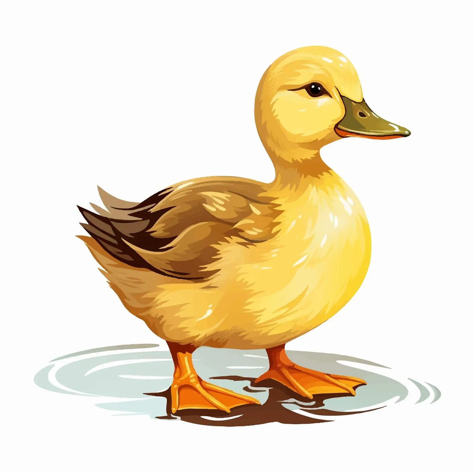 Bright Yellow Duckling Vector Cartoon Illustration — free download from Dotvec
