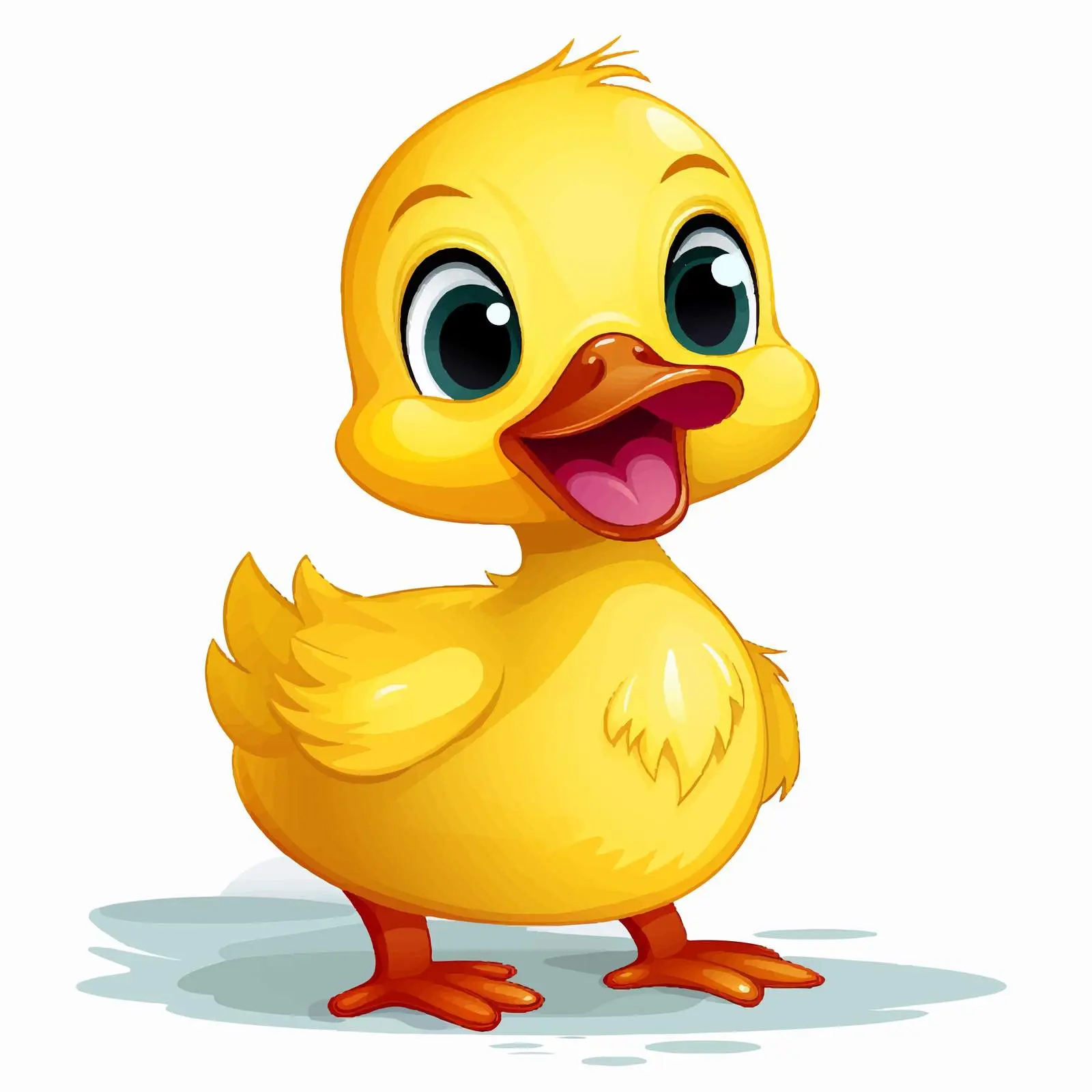 Bright Yellow Duckling Vector Cartoon Illustration – free playful duck image from Dotvec