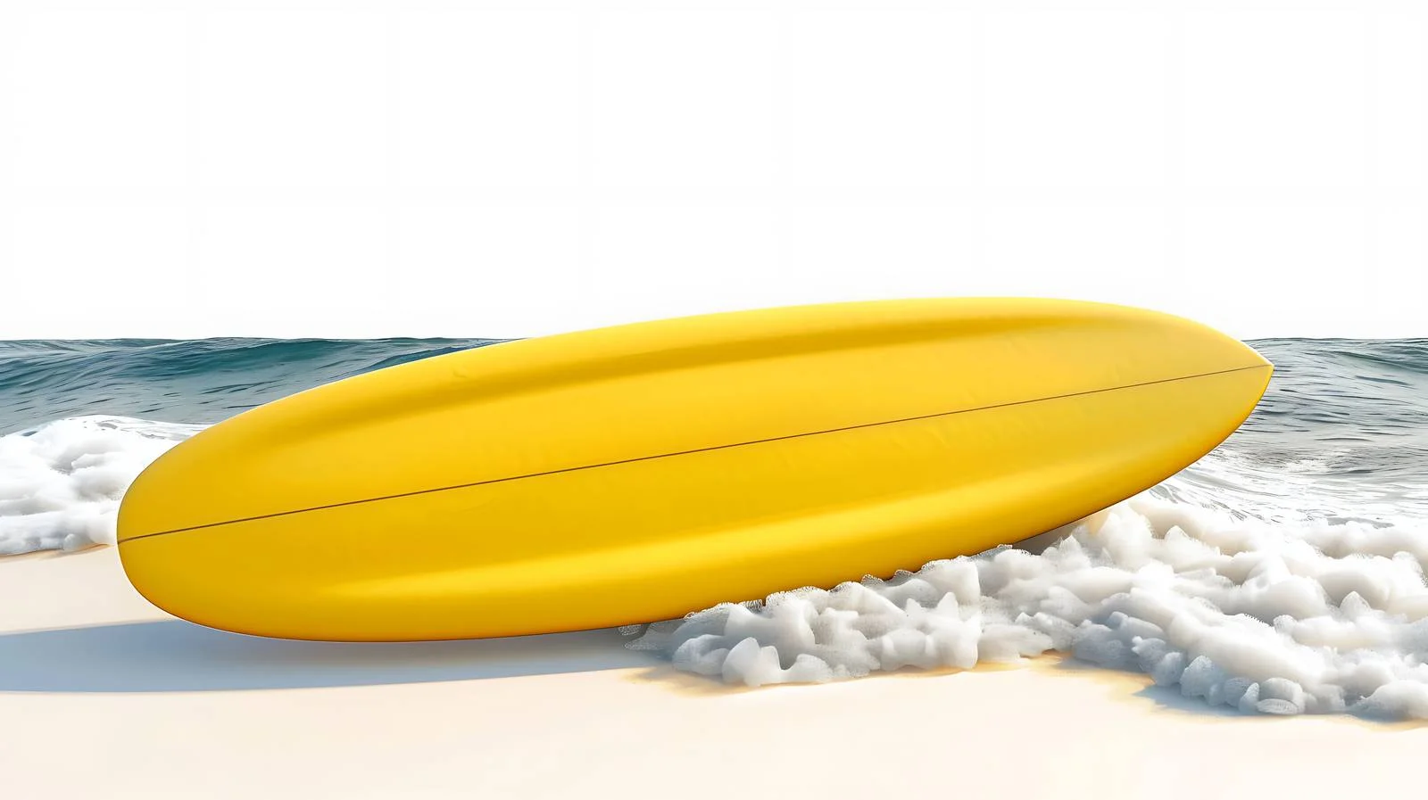 Bright Yellow Rescue Surfboard at Beach — free download from Dotvec