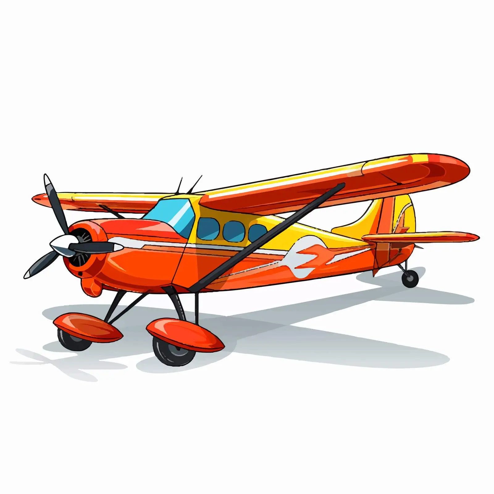 Colorful Cartoon Vector Propeller Plane — free download from Dotvec