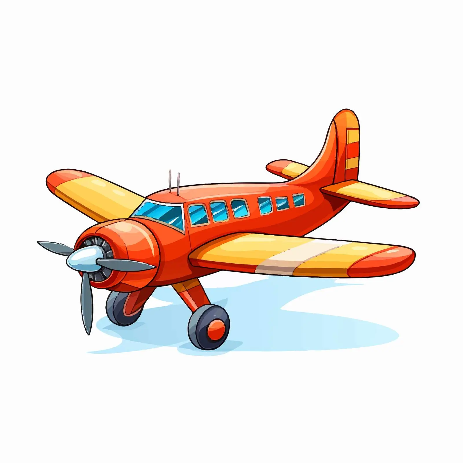Colorful Cartoon Airplane Vector Illustration — free download from Dotvec