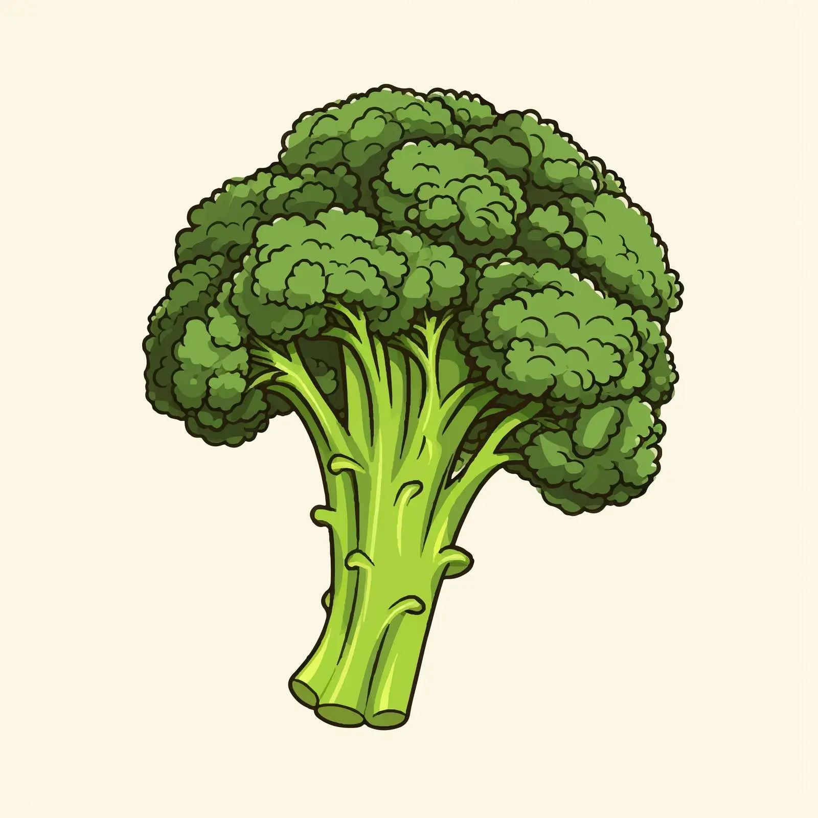 Cartoon Broccoli Line Vector Illustration — free download from Dotvec