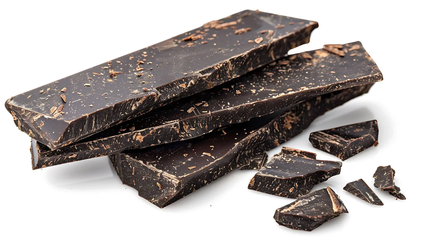 Dark Porous Chocolate Bar Pieces Close-up — free download from Dotvec