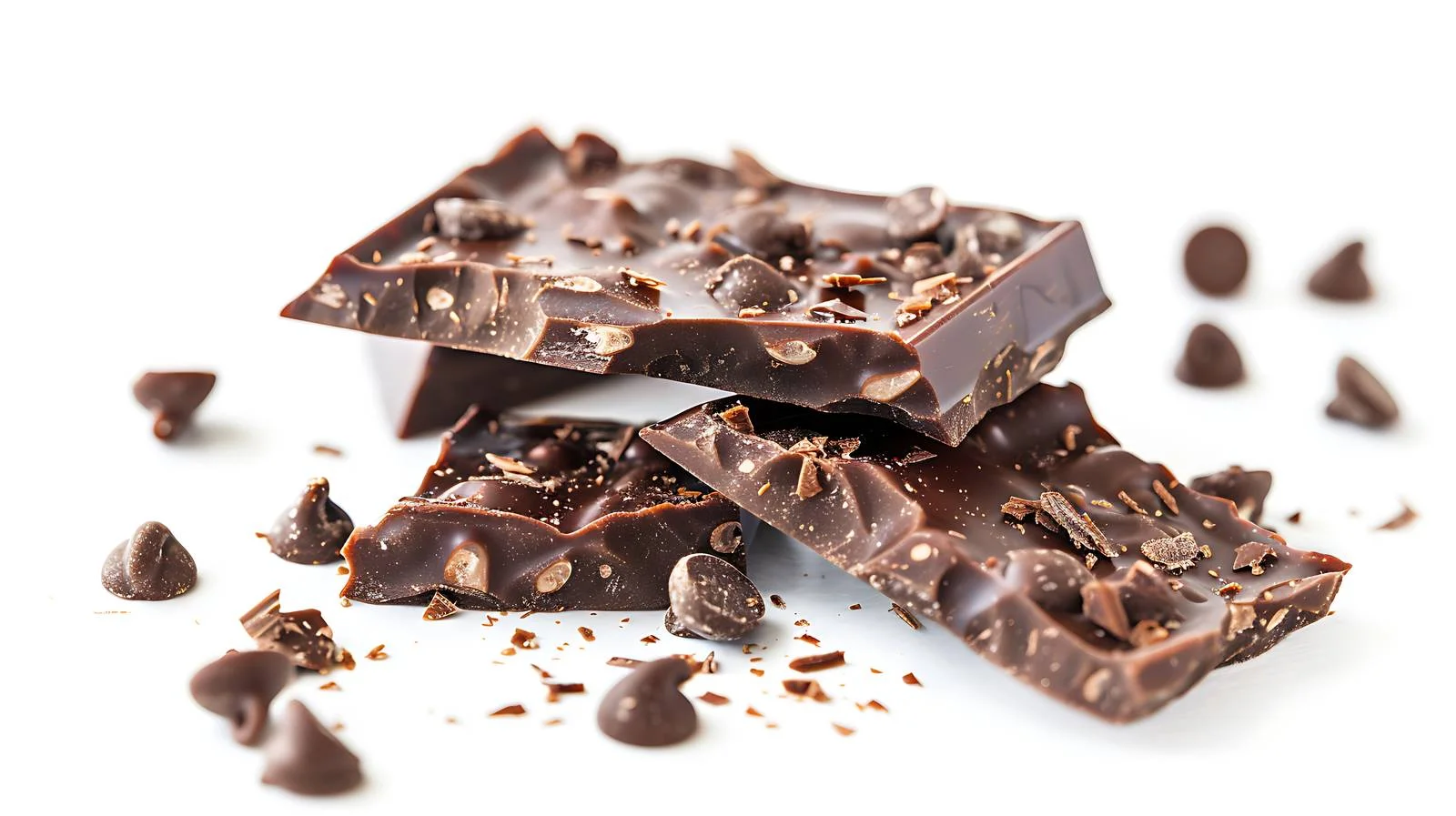 Cracked Dark Chocolate Bar with Porous Pieces — free download from Dotvec