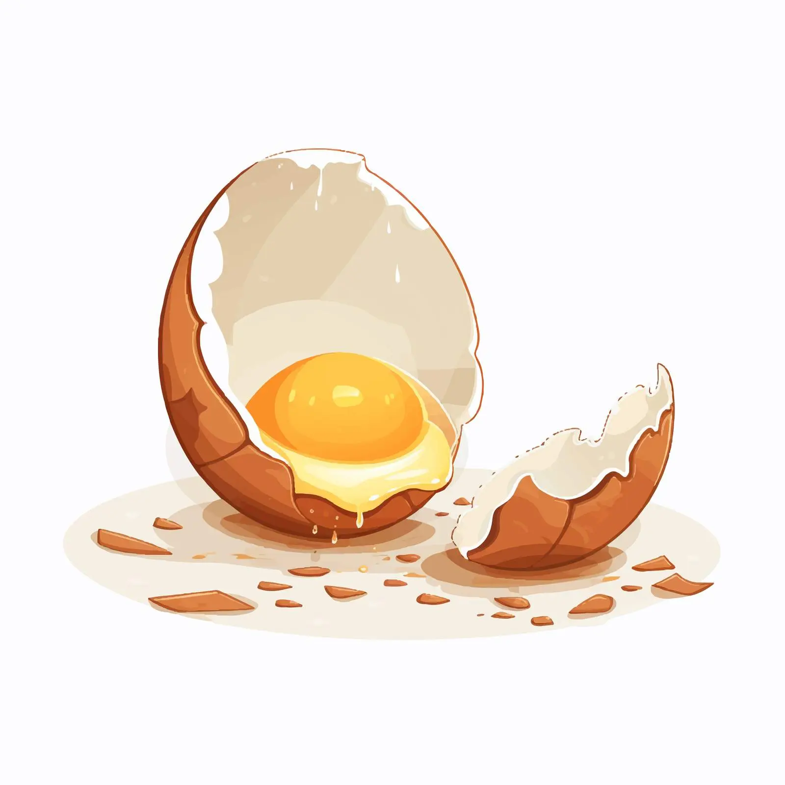 Cracked Brown Chicken Egg with Raw Protein – free cooking essentials image from Dotvec