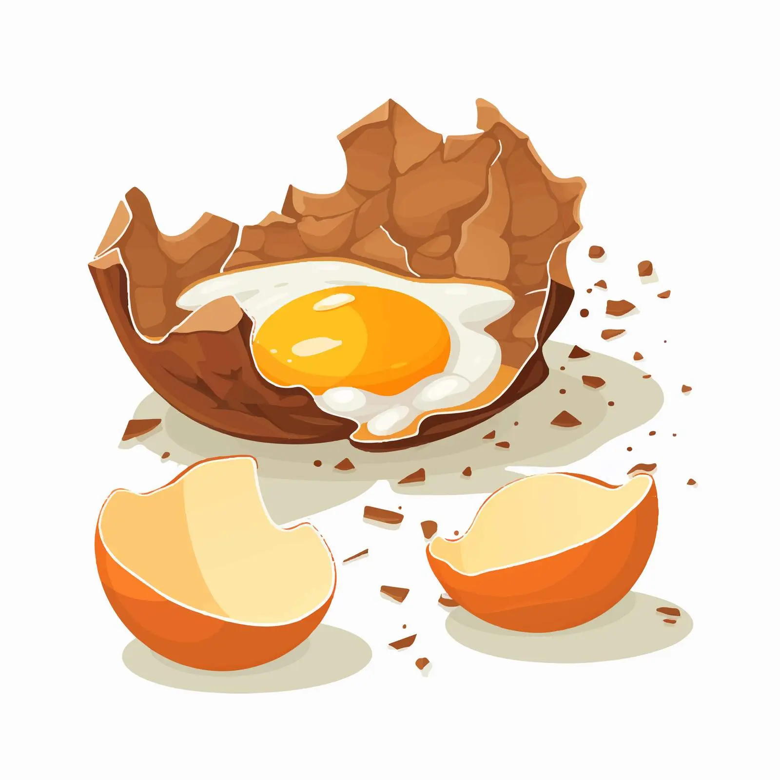 Cracked Brown Chicken Egg with Raw Protein — free download from Dotvec