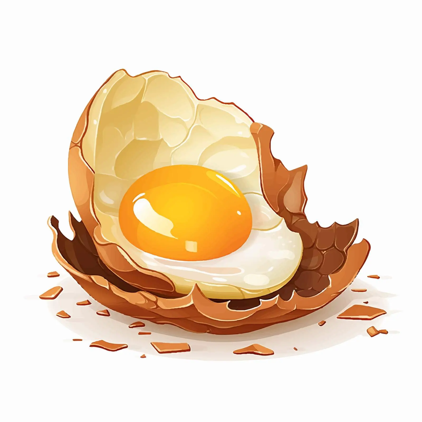 Cracked Brown Chicken Egg with Raw Protein — free download from Dotvec