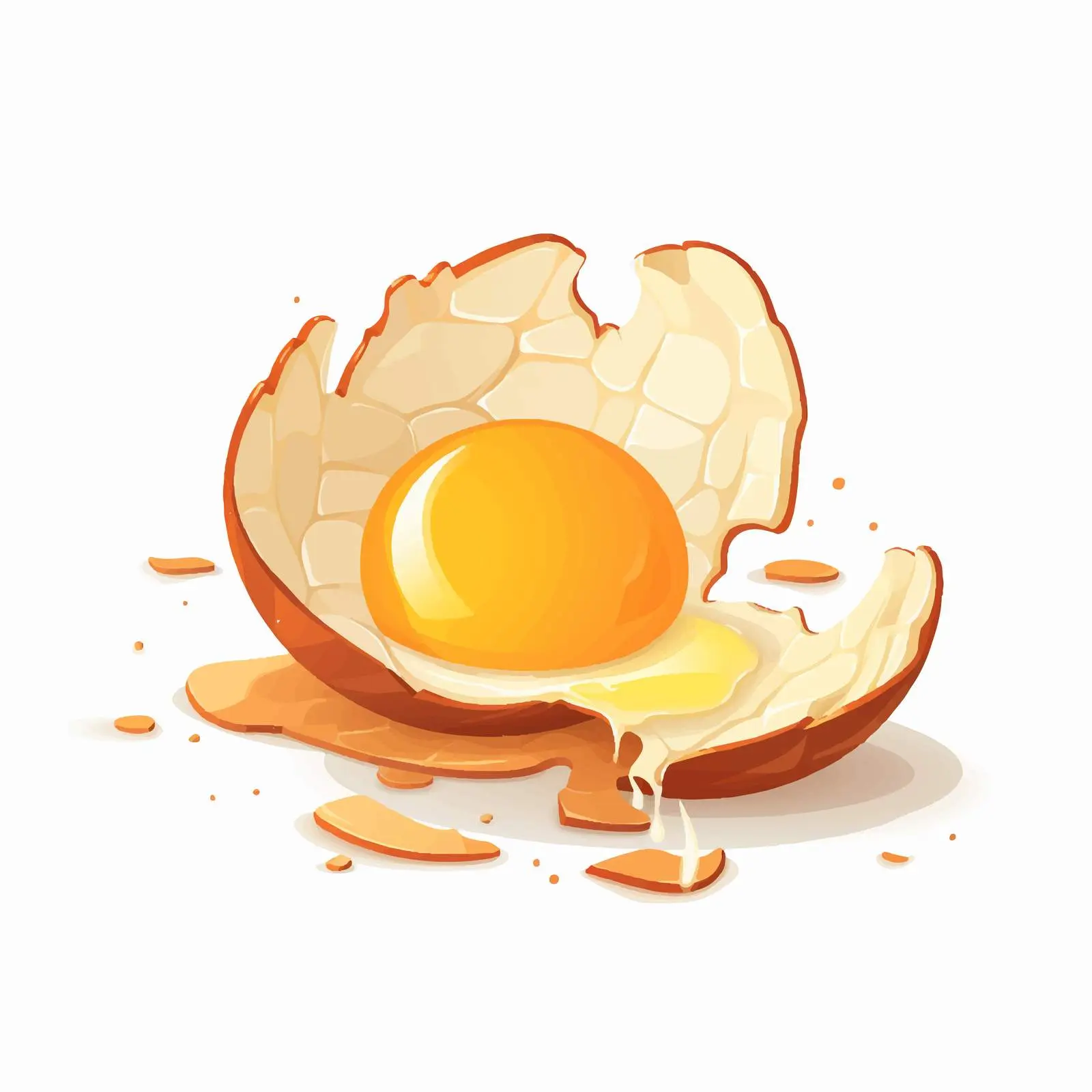 Cracked Brown Chicken Egg with Raw Protein — free download from Dotvec