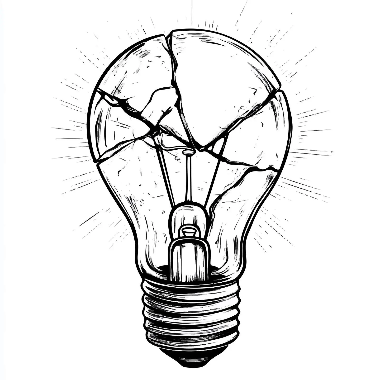 Broken Light Bulb Cartoon Vector — free download from Dotvec