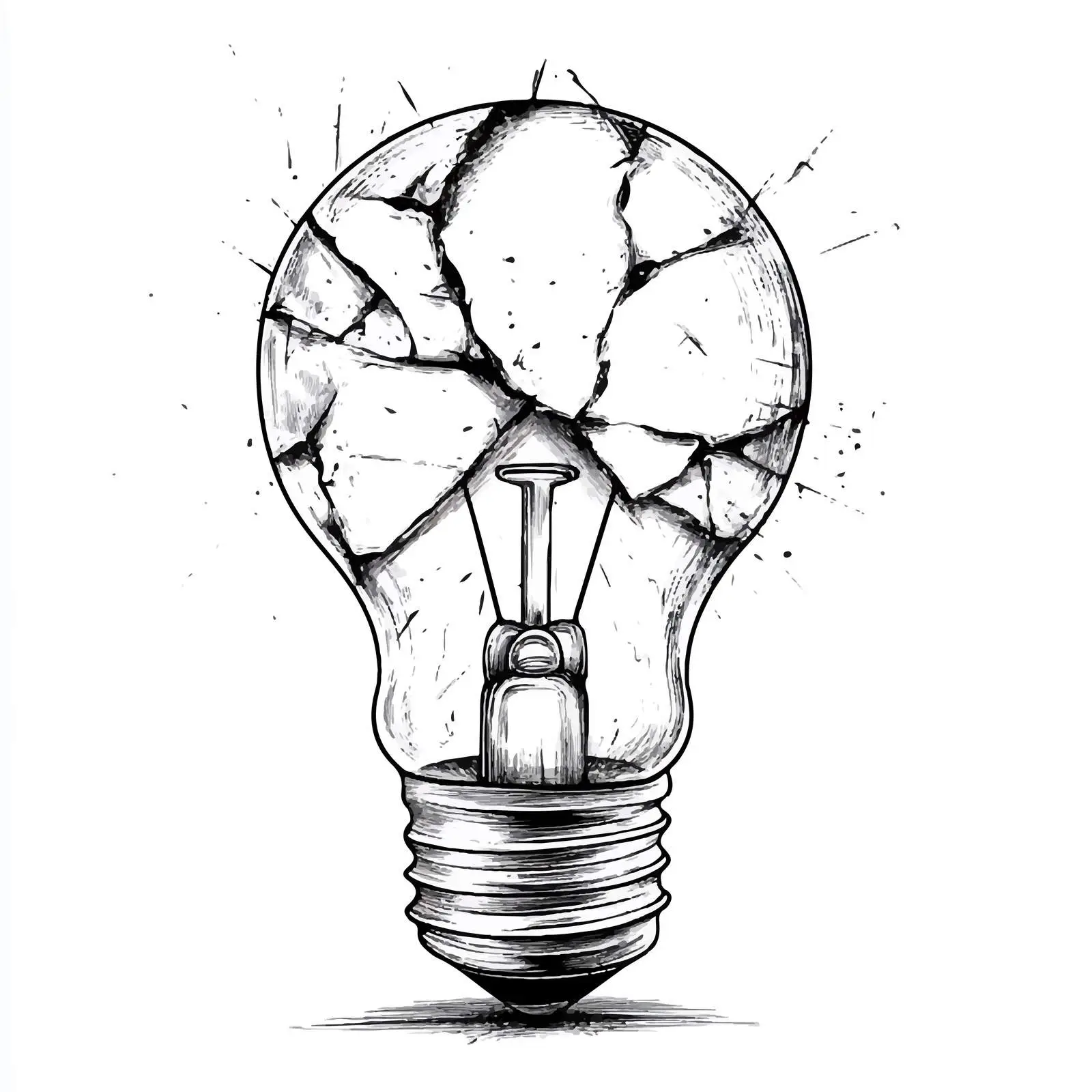 Broken Light Bulb Cartoon Vector — free download from Dotvec