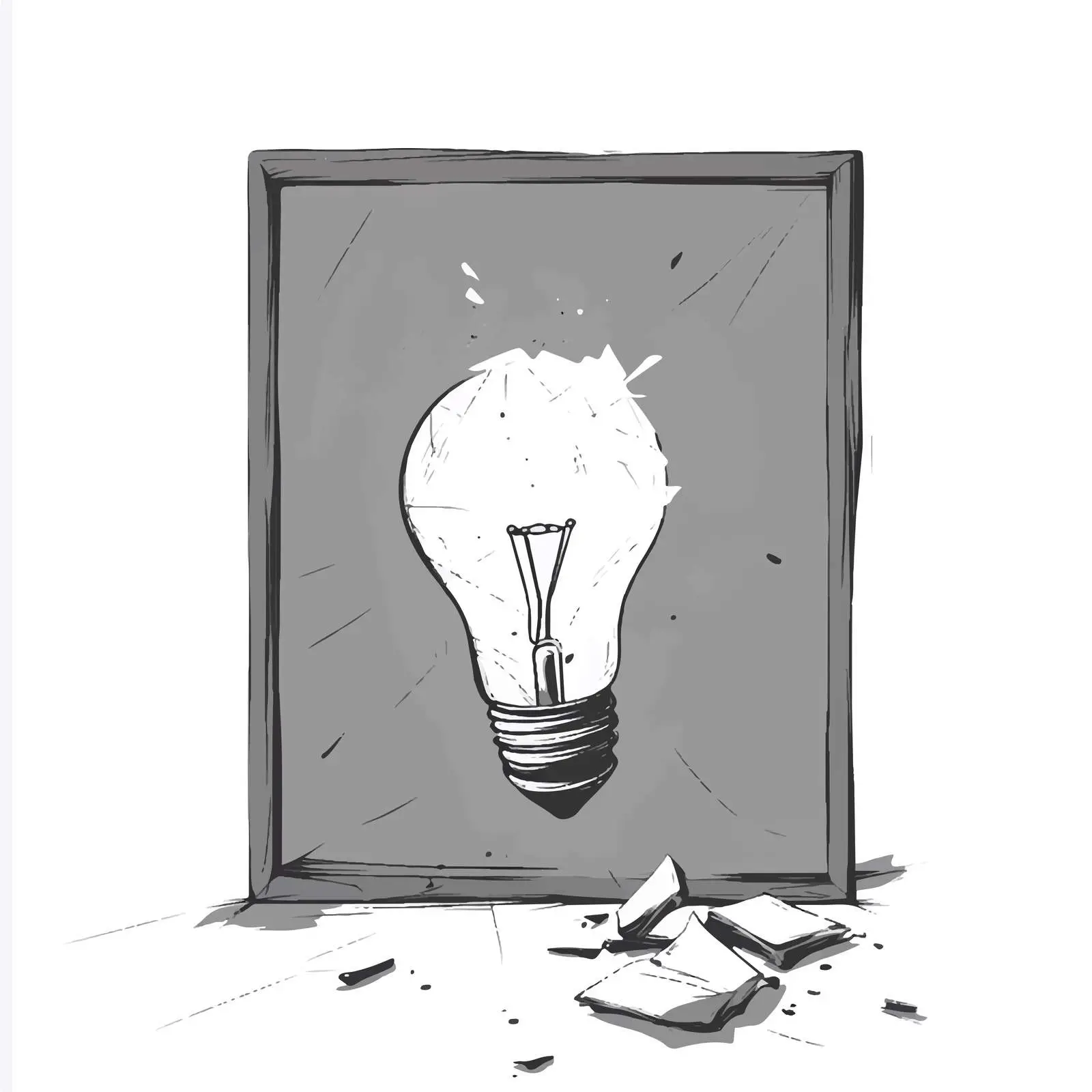 Broken Light Bulb Cartoon Vector Illustration — free download from Dotvec