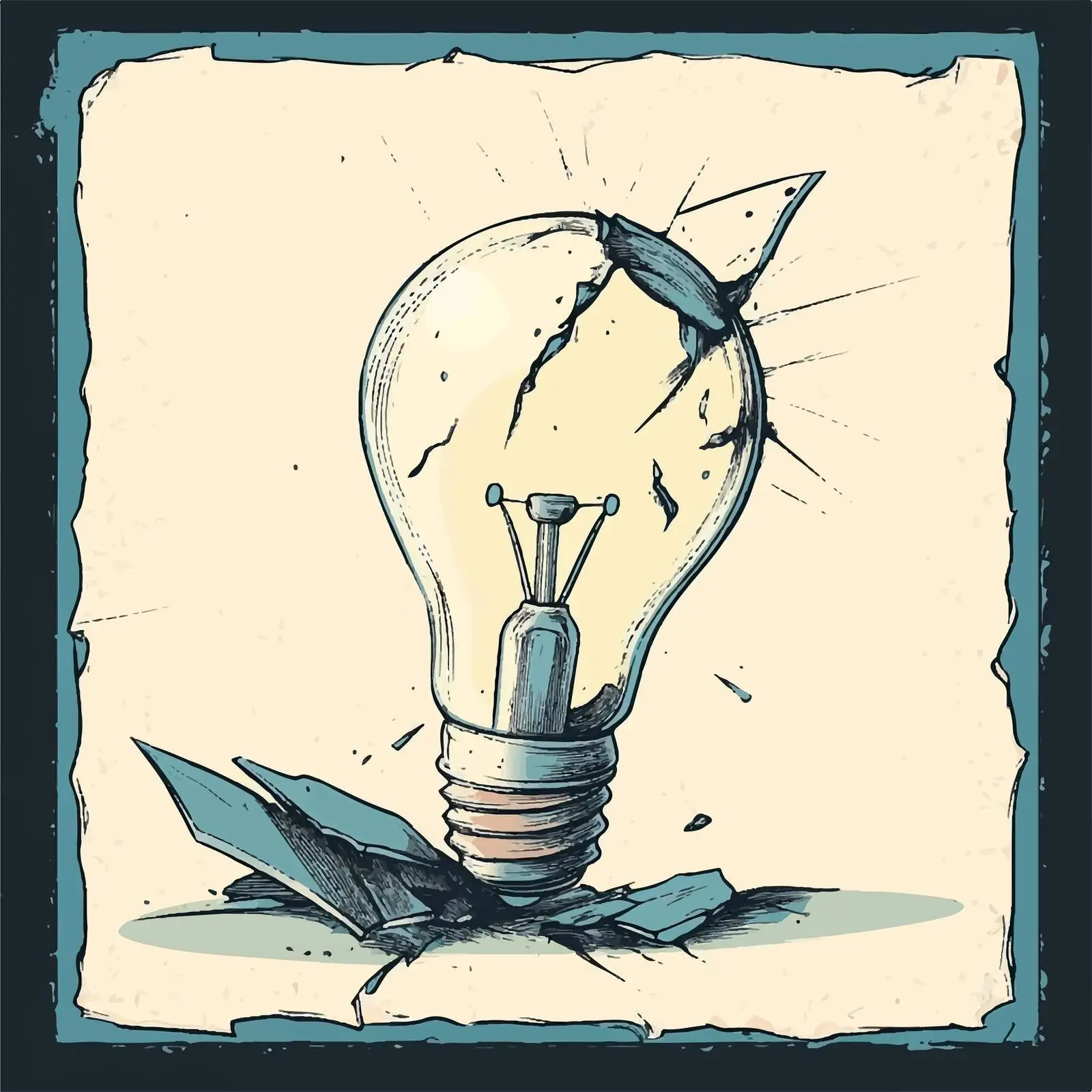 Cartoon Broken Light Bulb Vector Illustration — free download from Dotvec