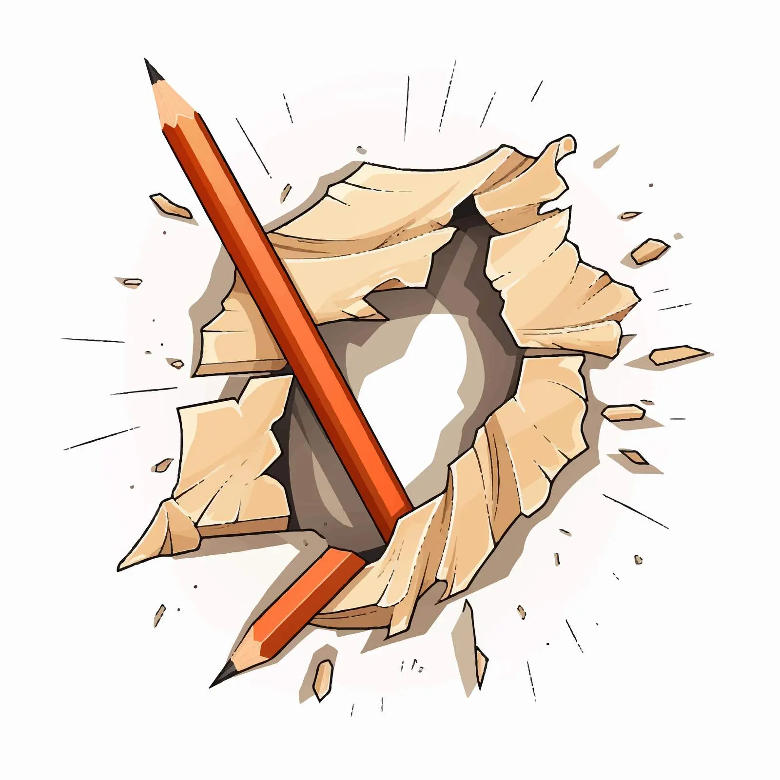 Broken Pencil Outline Vector Illustration – free sketch illustration image from Dotvec