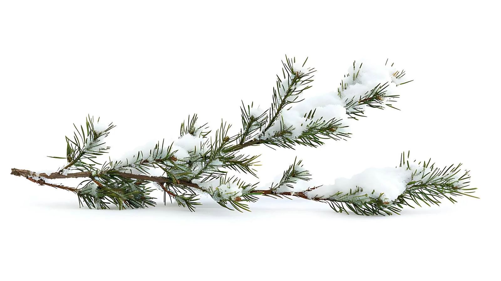 Snow-laden pine branch snapped under snowfall — free download from Dotvec