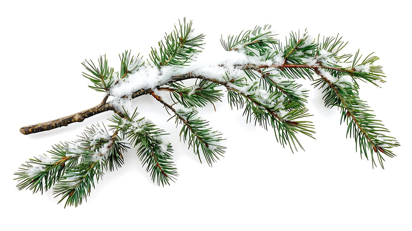 Snow-Laden Pine Branch Breaks Isolated — free download from Dotvec