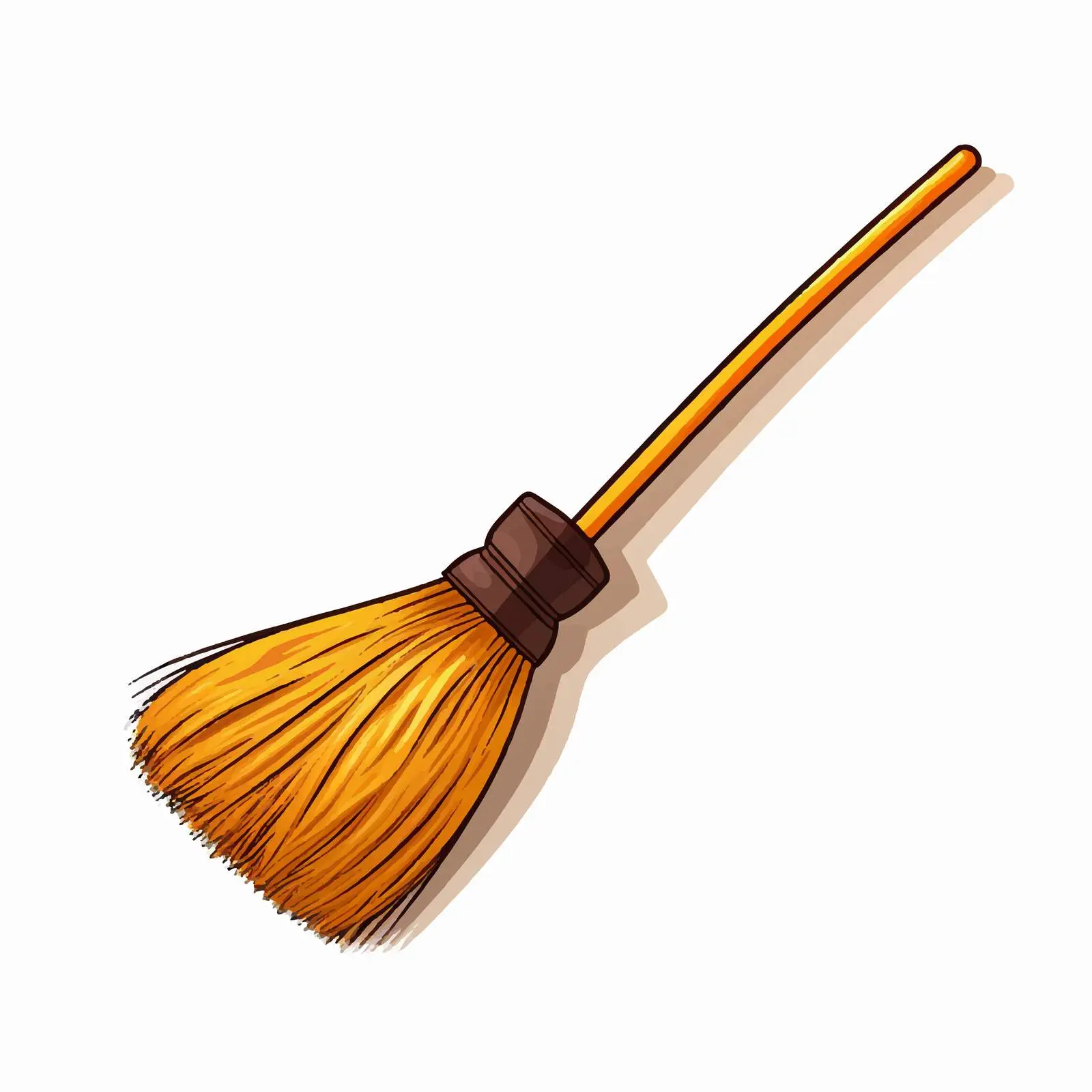 Broom Line Vector Illustration for Education – free teaching resources image from Dotvec