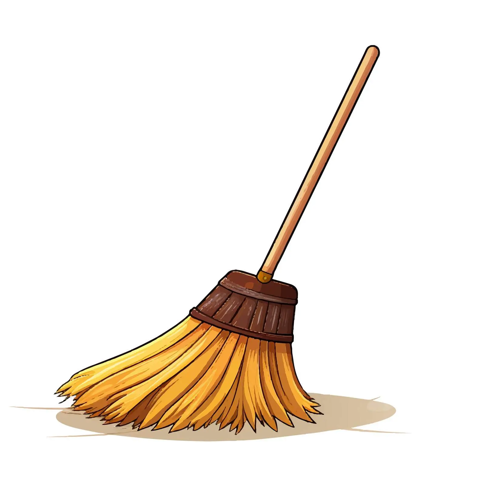 Cartoon Broom Vector Illustration - Isolated Design – free mop image from Dotvec