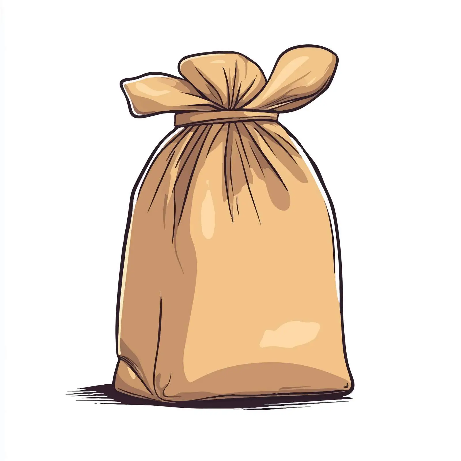 Cartoon Vector of Brown Bag — free download from Dotvec