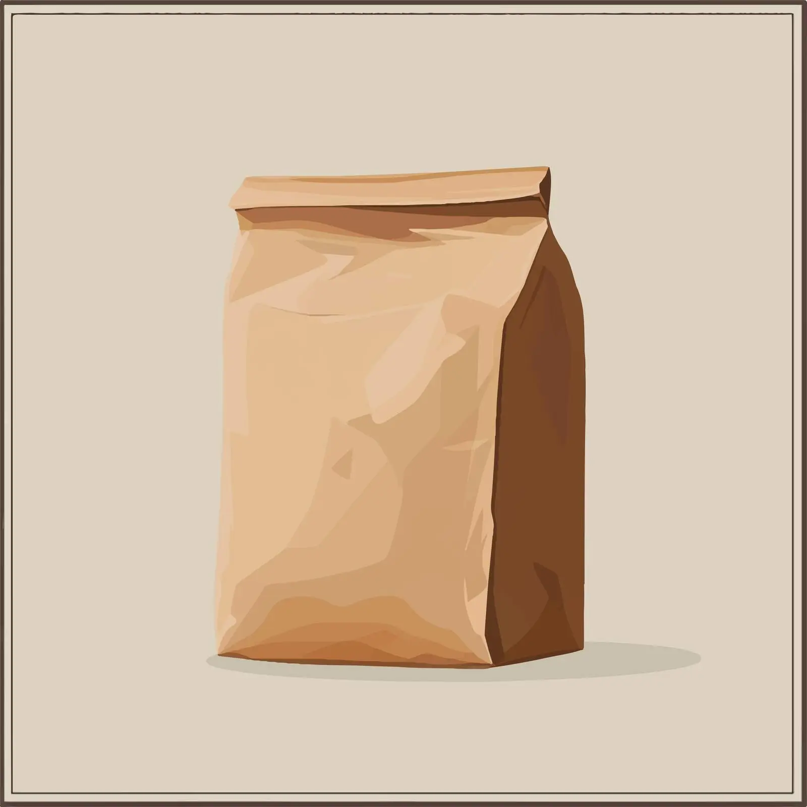 Flat Vector Brown Bag Illustration — free download from Dotvec
