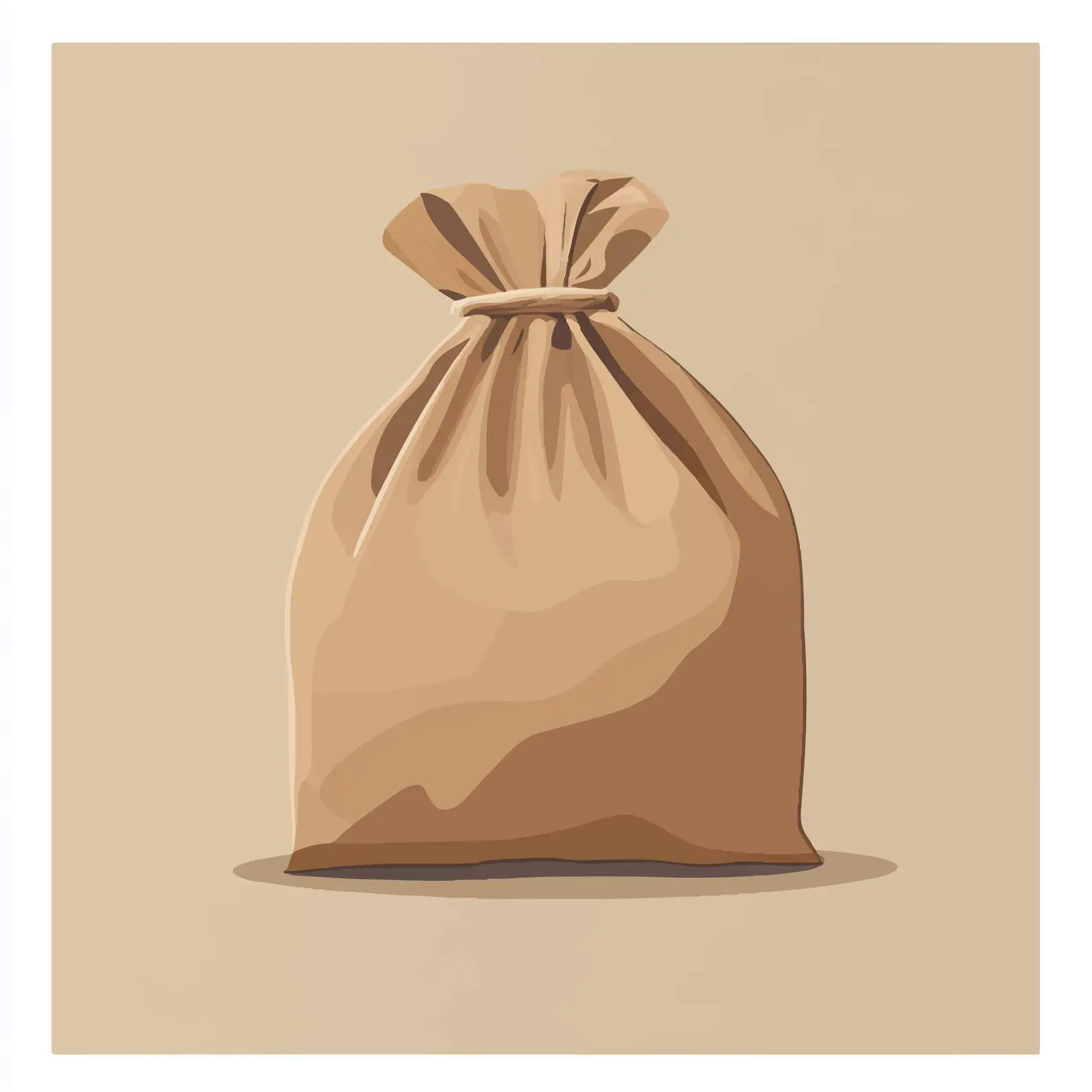 Flat Vector Illustration of Brown Bag — free download from Dotvec