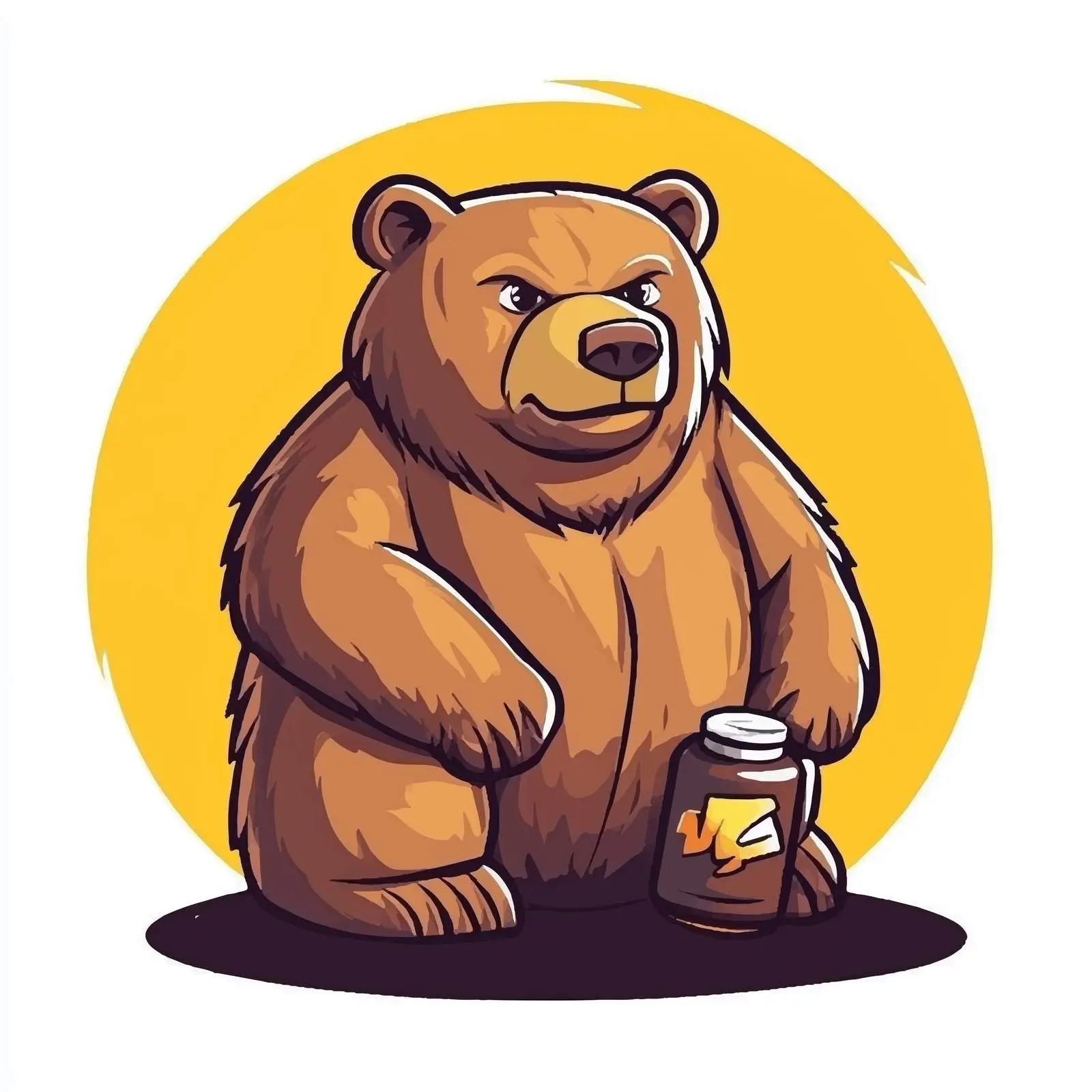 Cartoon Brown Bear Vector Illustration — free download from Dotvec