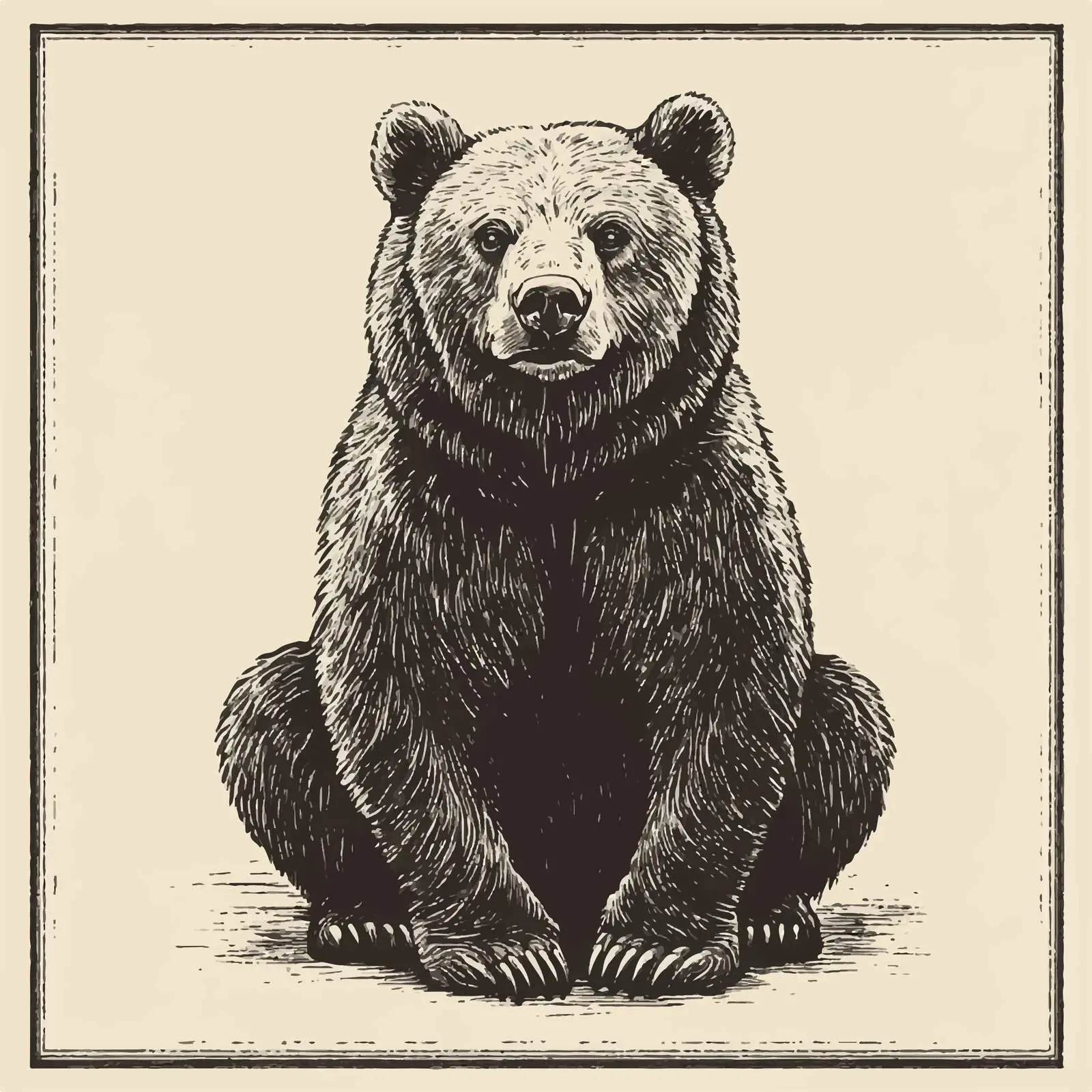 Hand-Drawn Brown Bear Vector Illustration — free download from Dotvec