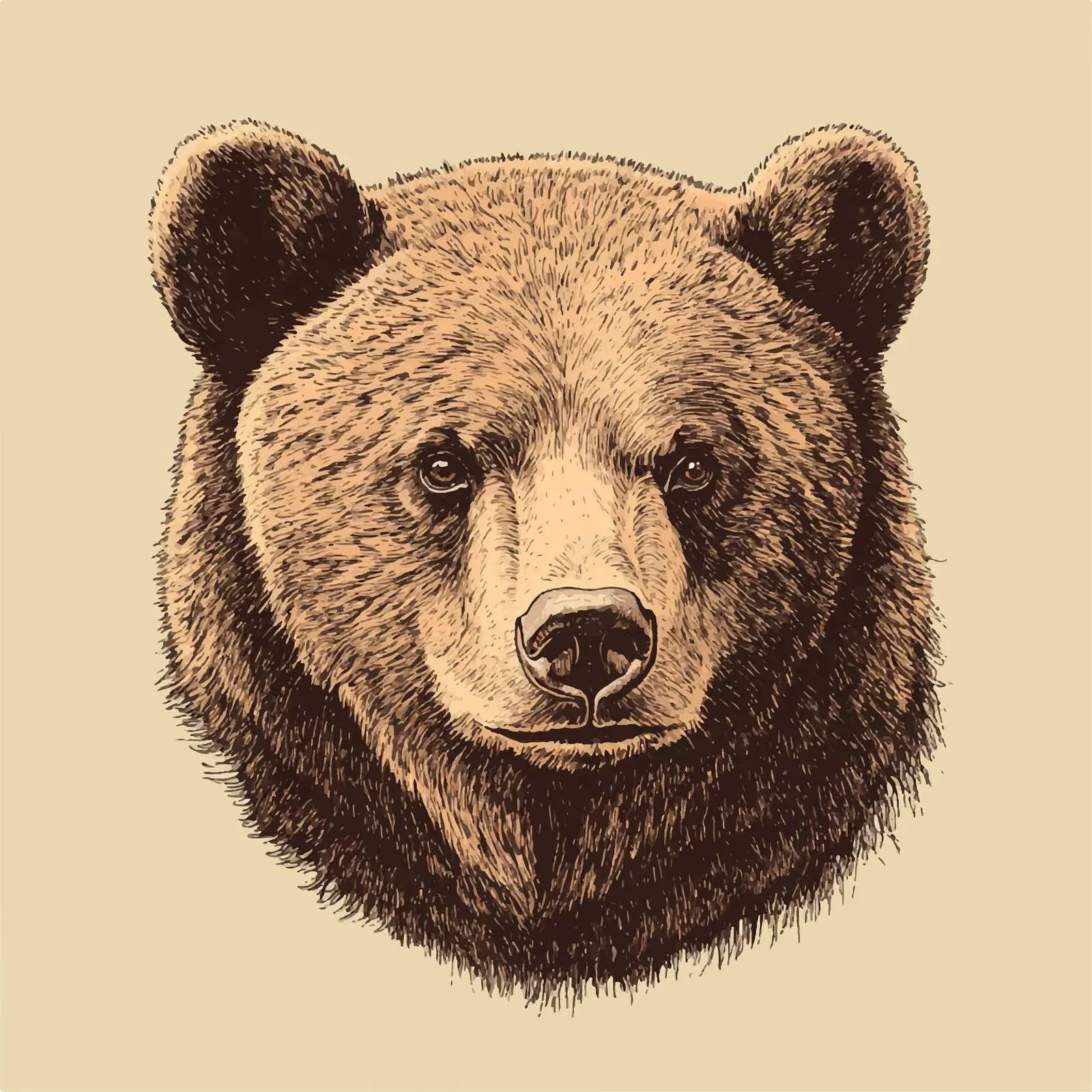 Hand Drawn Brown Bear Vector Illustration — free download from Dotvec